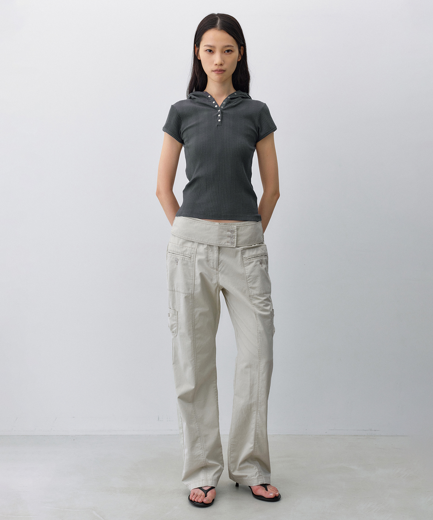 Washed Cotton Pocket брюки LIGHT BEIGE
