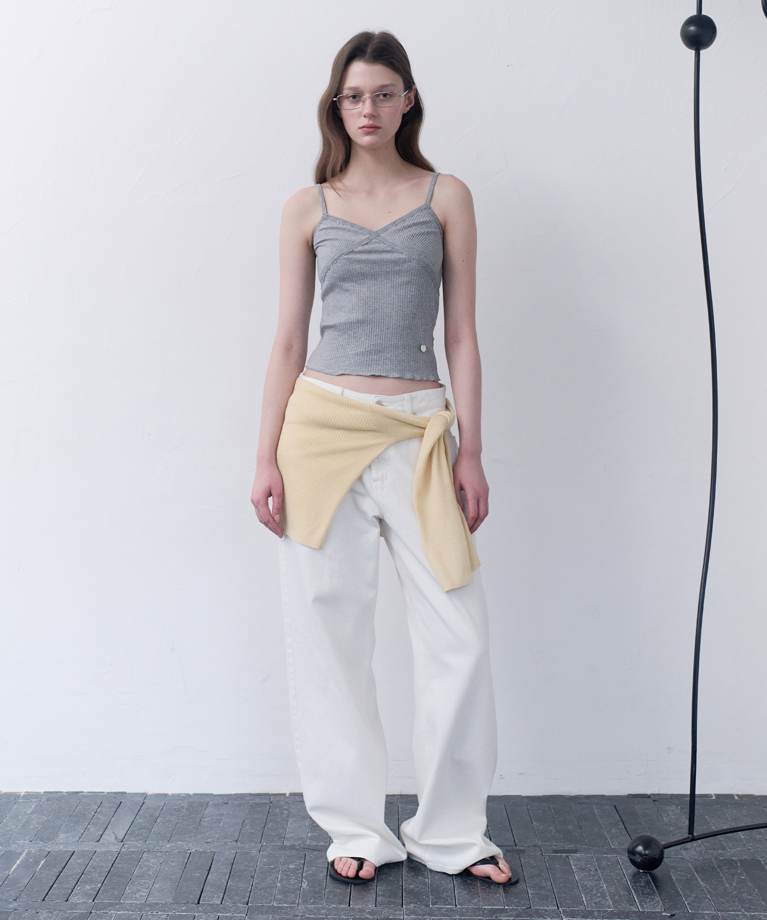 WIDE FIT DENIM PANTS WHITE