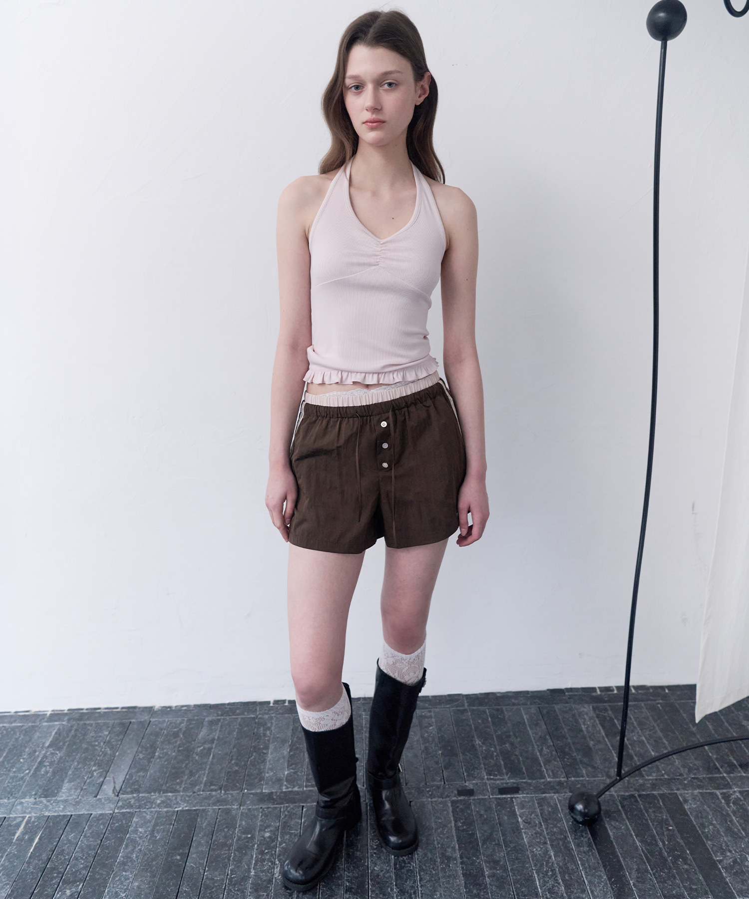 SAGGING TRACK SHORTS BROWN