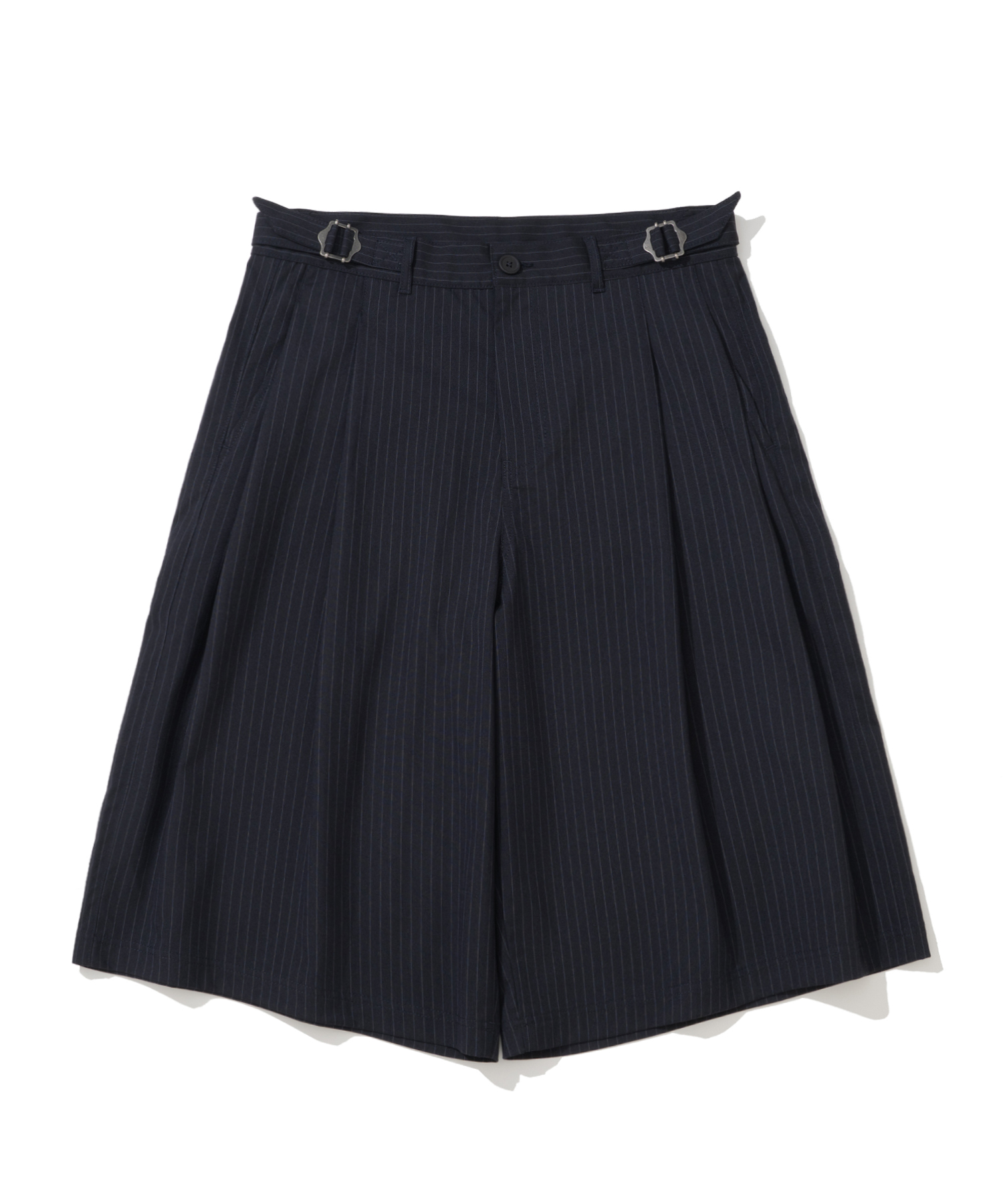 Two Tuck Stripe Bermuda Shorts - Navy