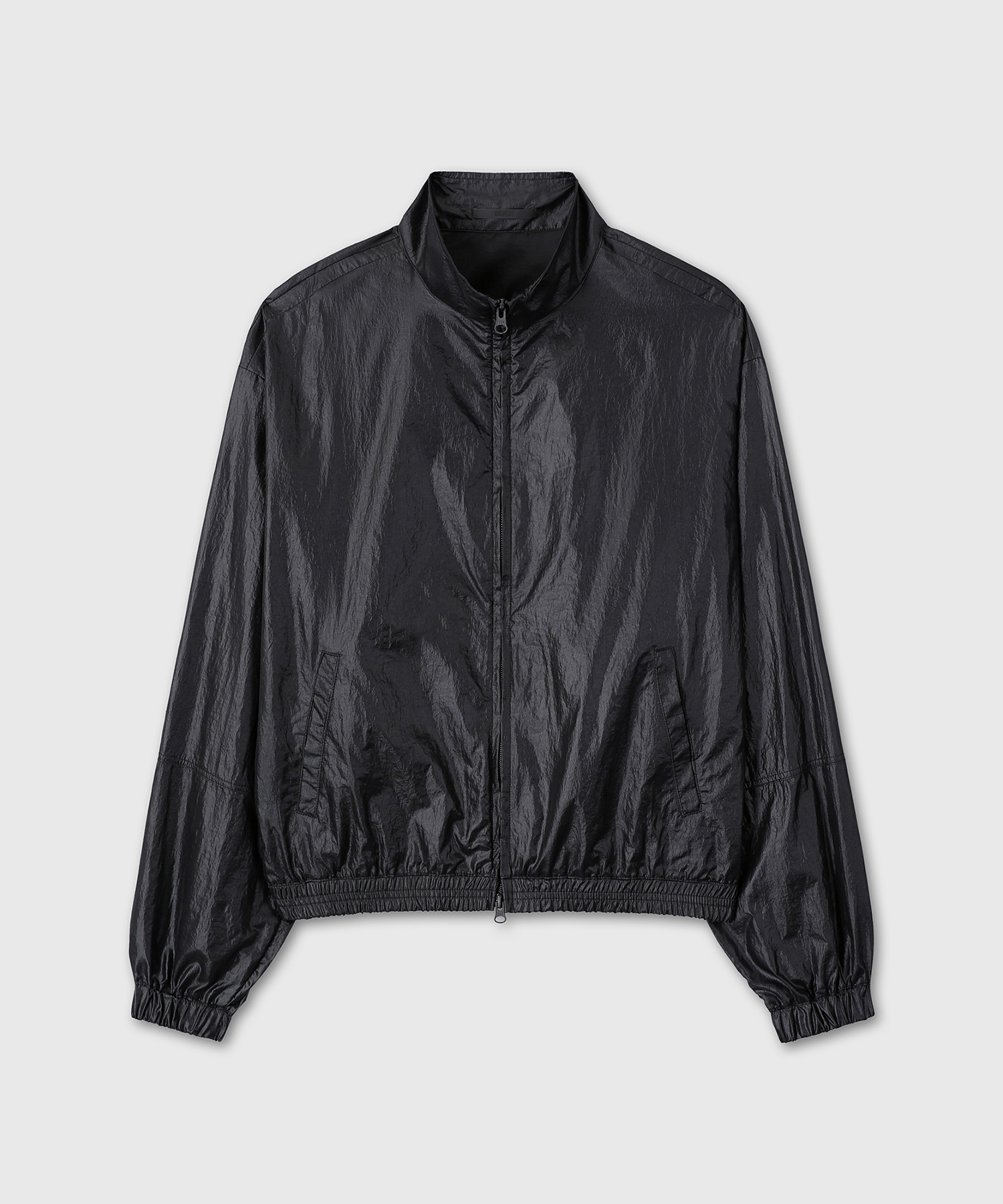 REGULAR FIT SHEER NYLON JACKET (BLACK)