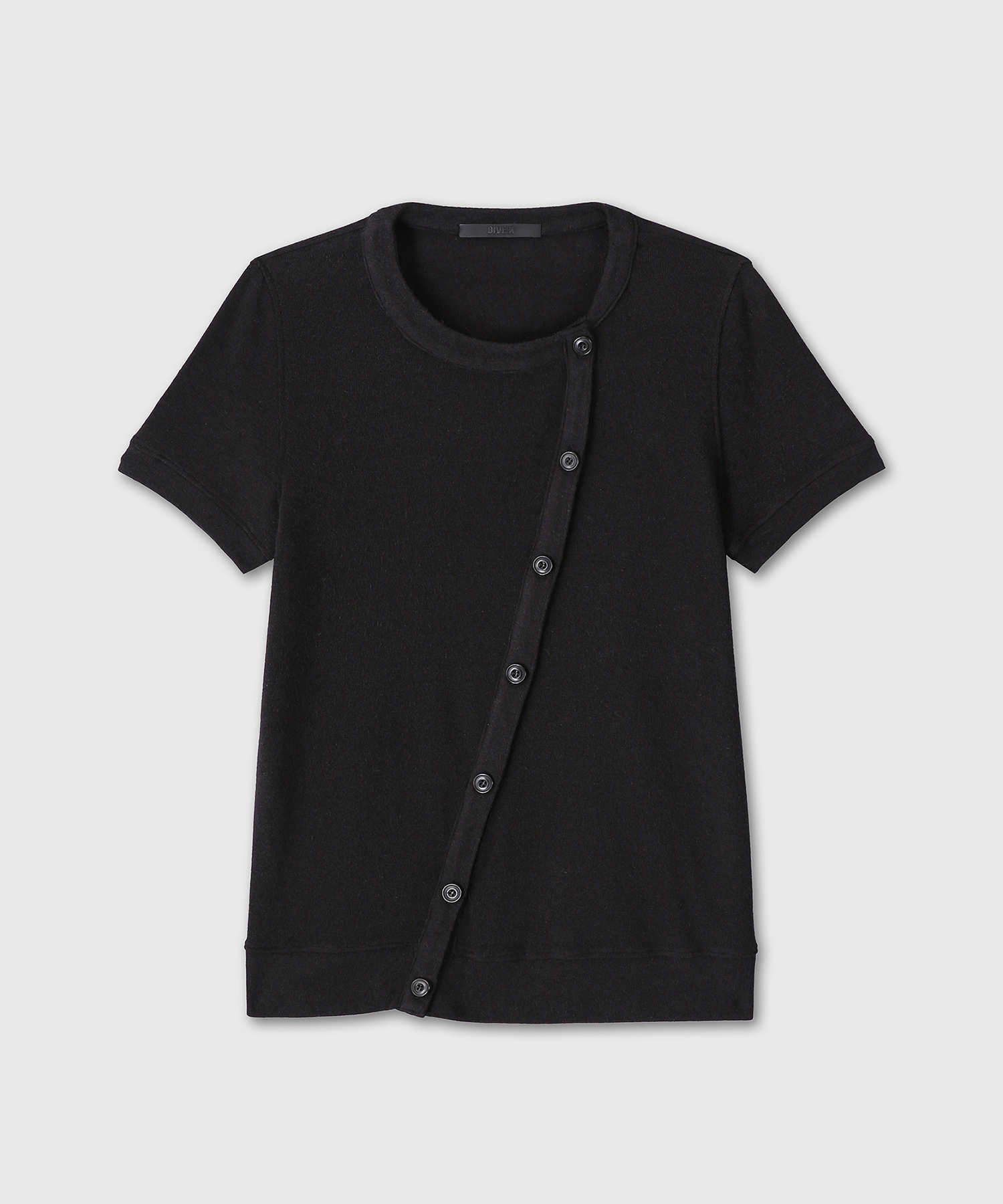ASYMMETRY COTTON CARDIGAN (BLACK)