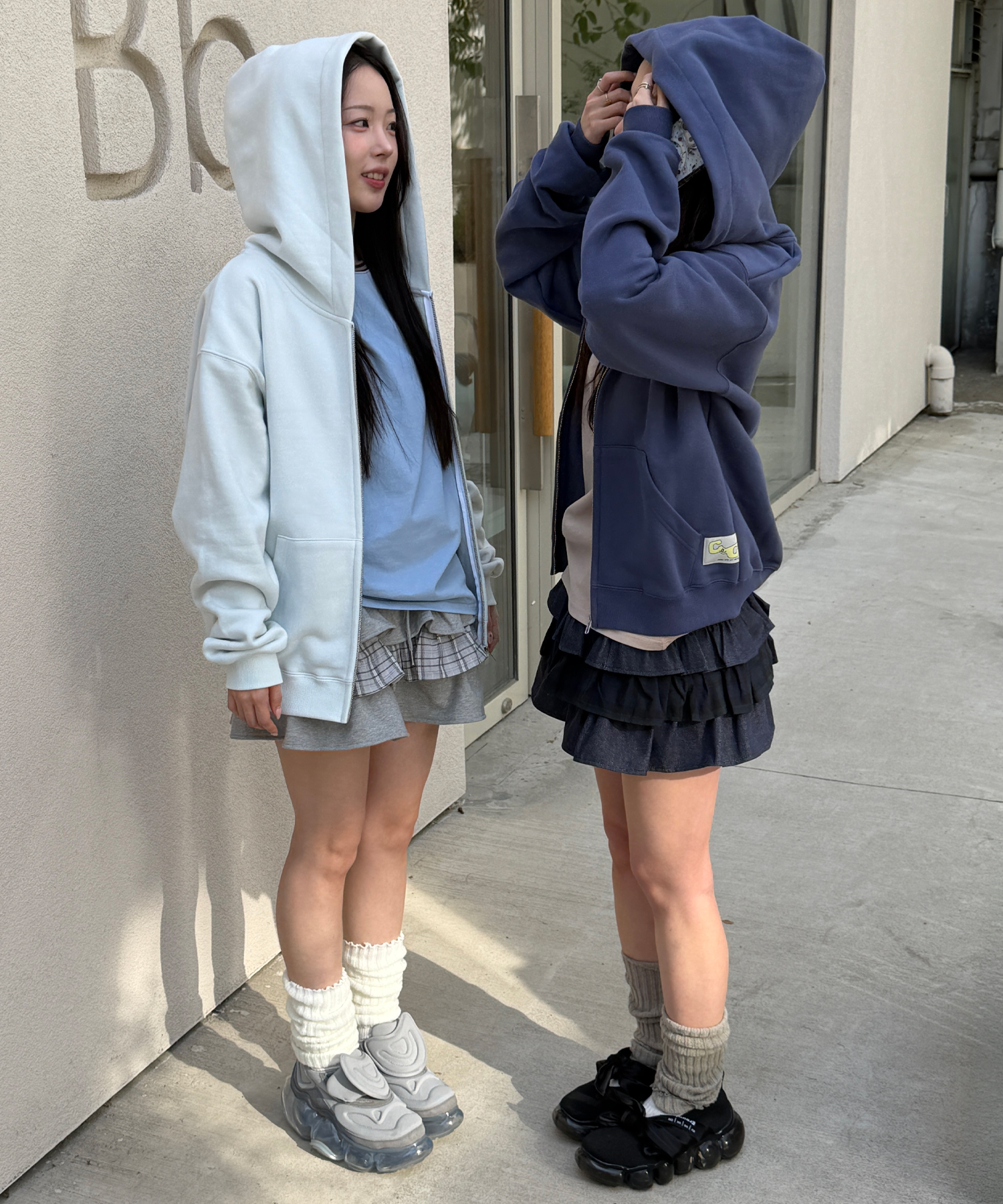 CEC LABEL ZIP-UP HOODIE (BLUE)