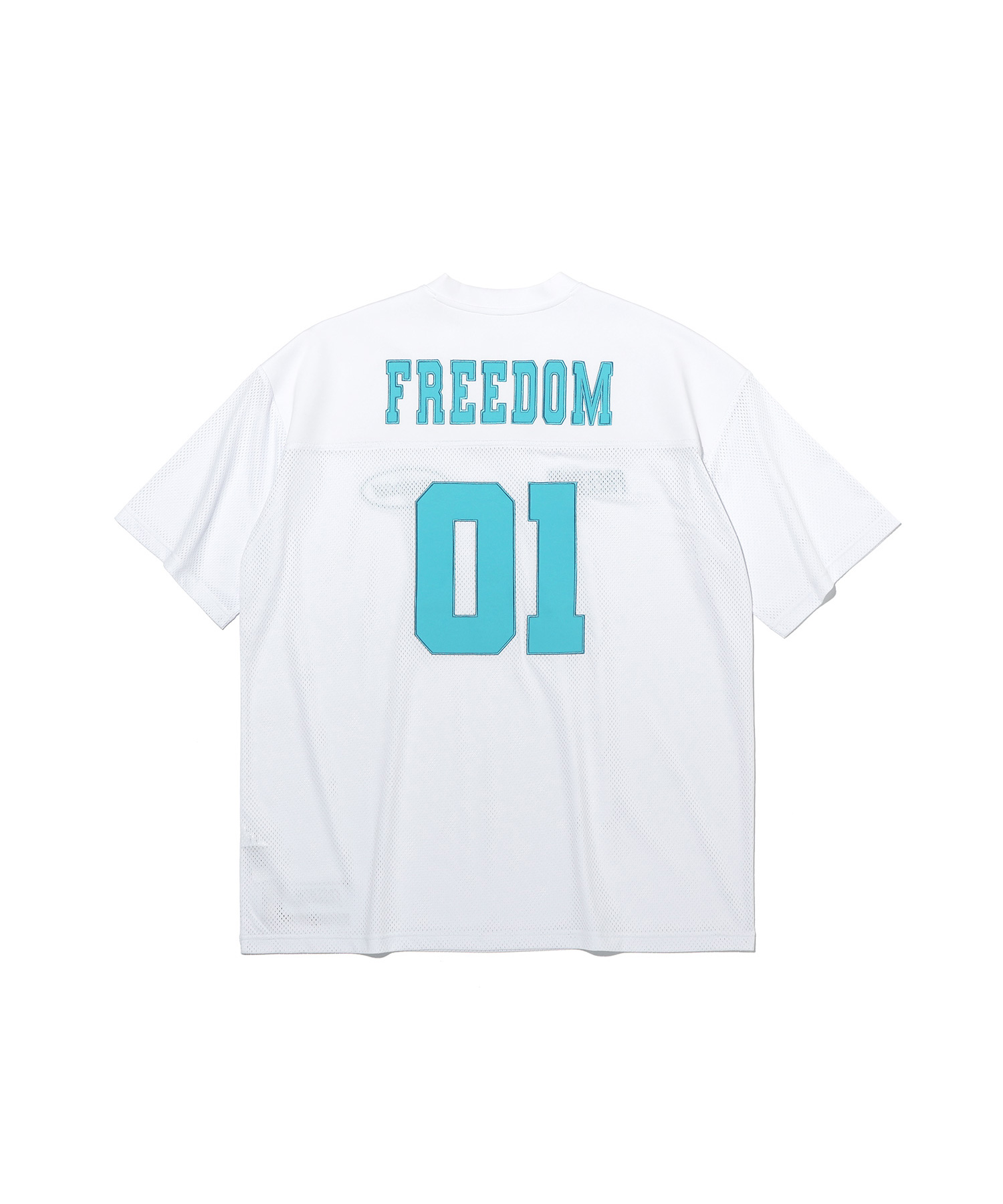 Freedom Mesh Rugby Jersey, White/Sky Blue