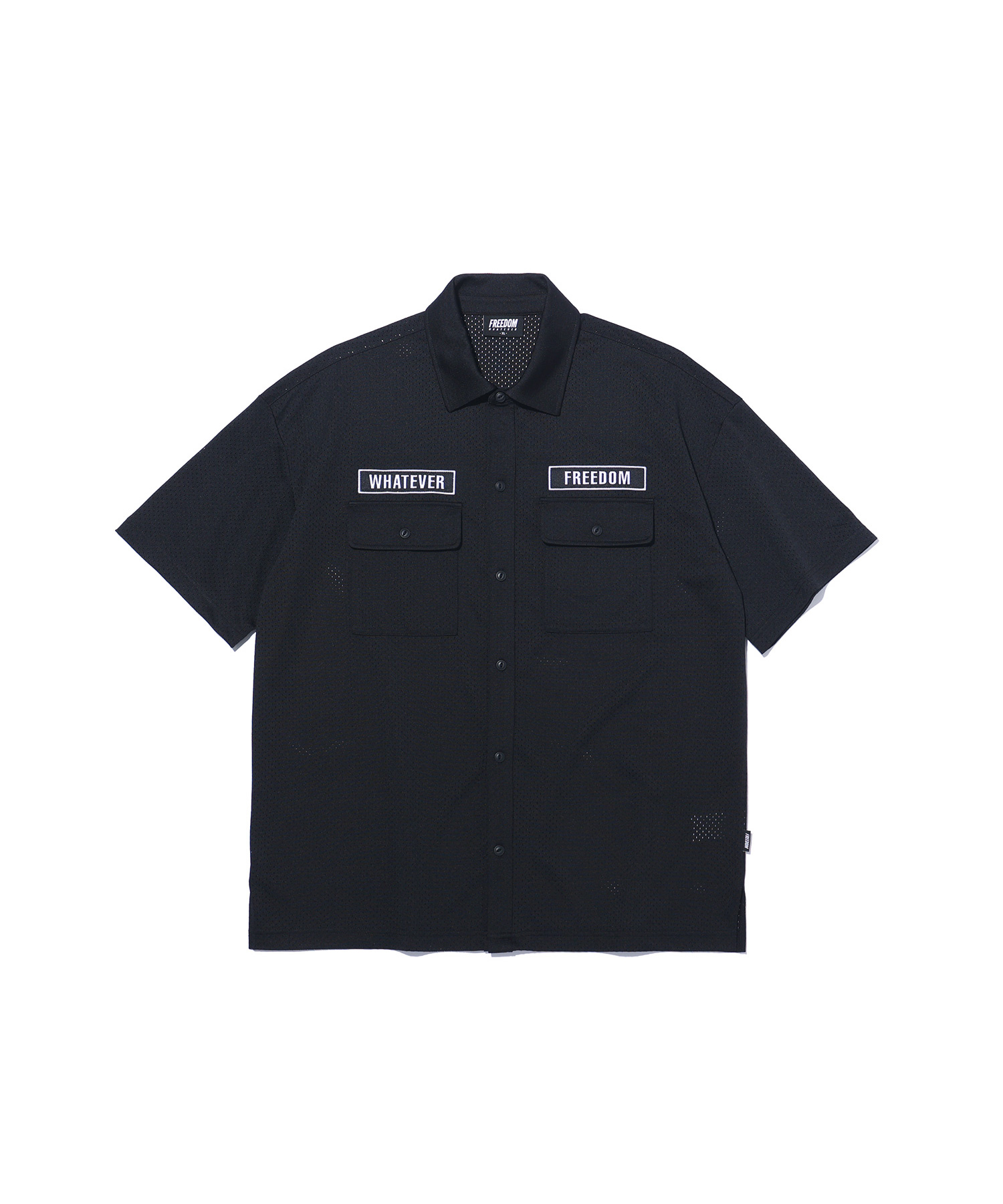 Wappen Mesh Short Sleeve Shirt (Black)
