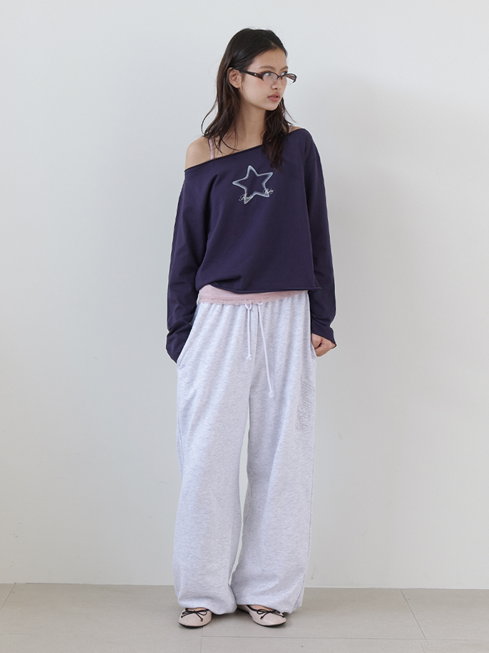 signature easy pants - melange gray