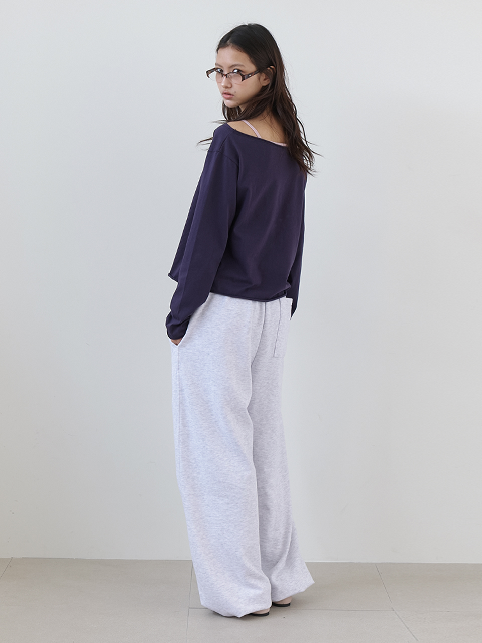 signature easy pants - melange gray
