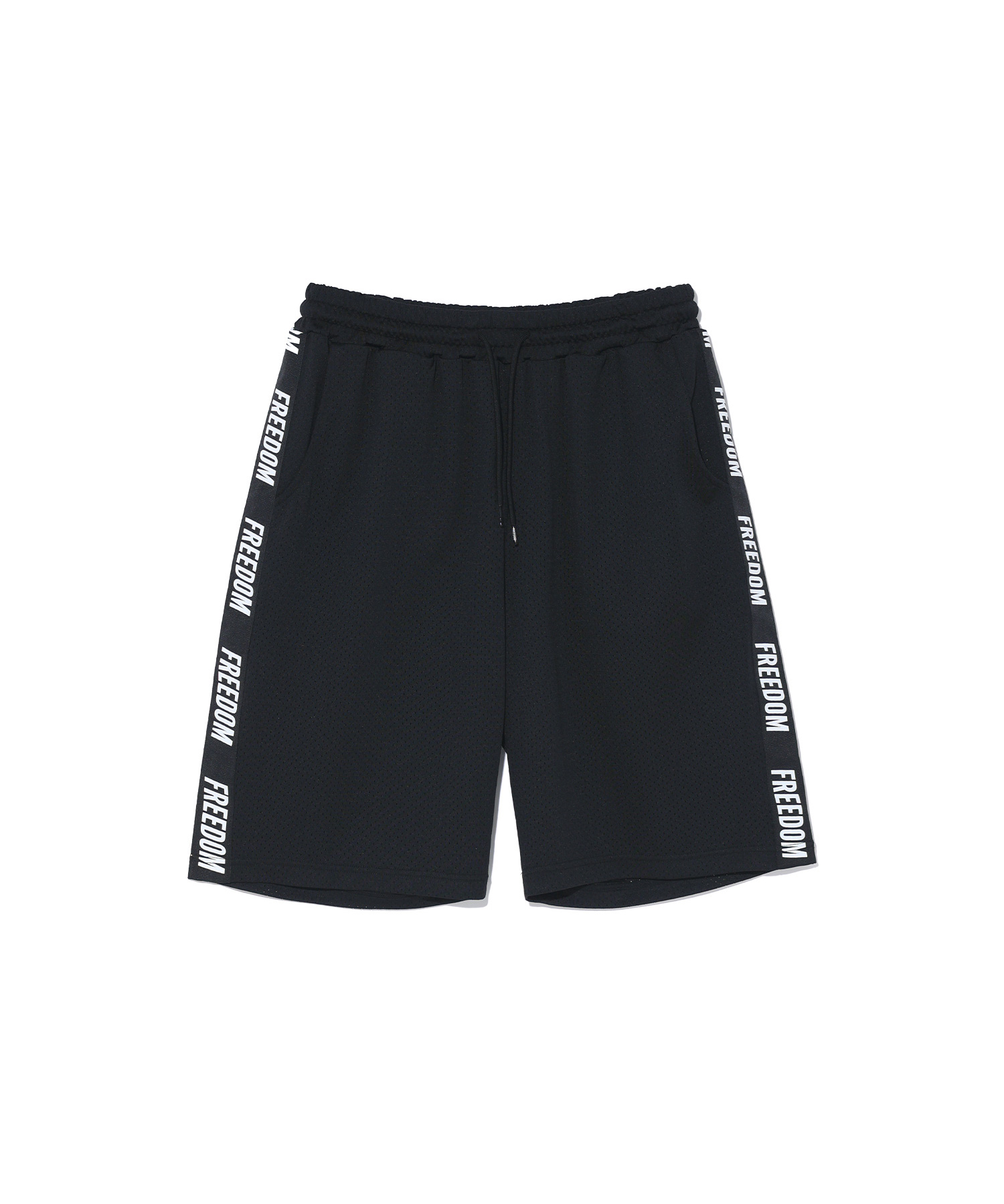 Entire Mesh Lettering Bermuda Shorts (Black)