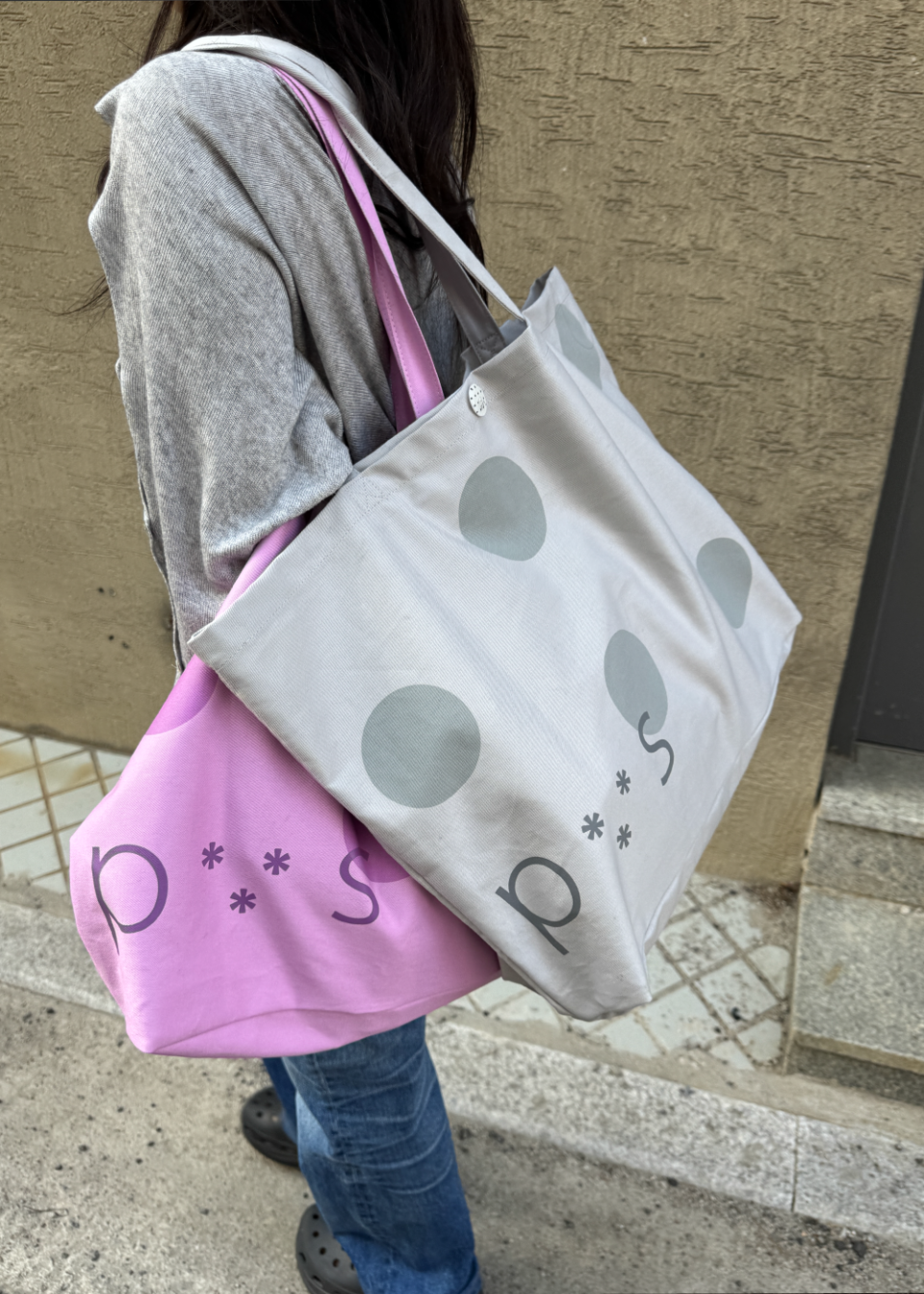 PVS DOT BUTTON BAG - 3 COLORS LIGHT GREY
