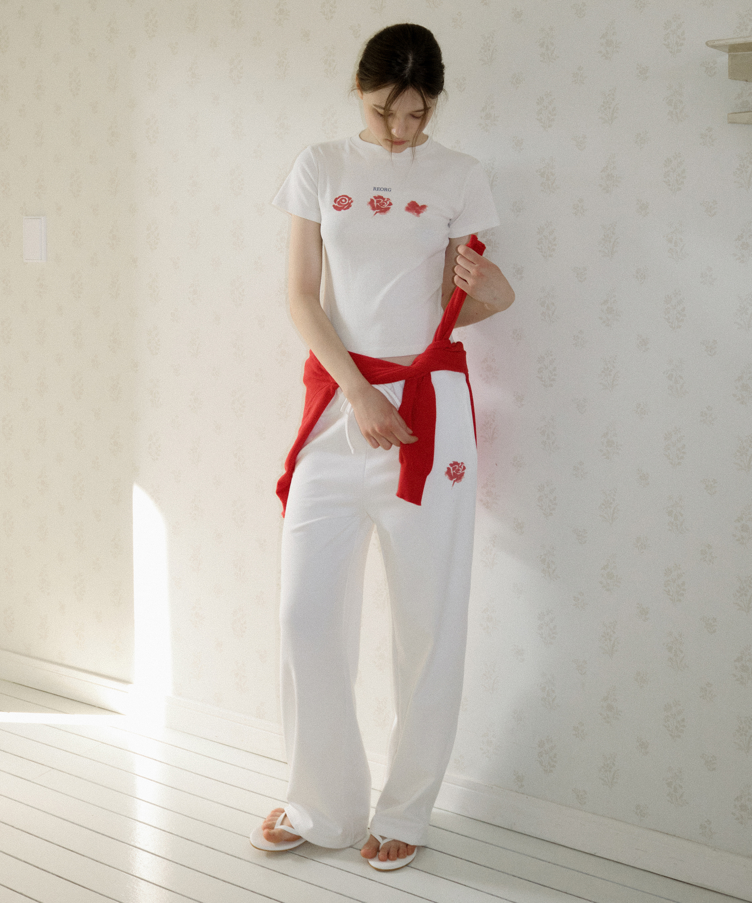 REORG ROSE WIDE SWEAT брюки белый