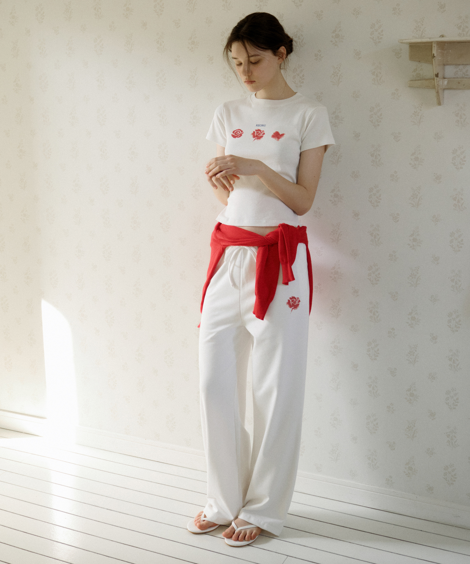 REORG ROSE WIDE SWEAT брюки белый