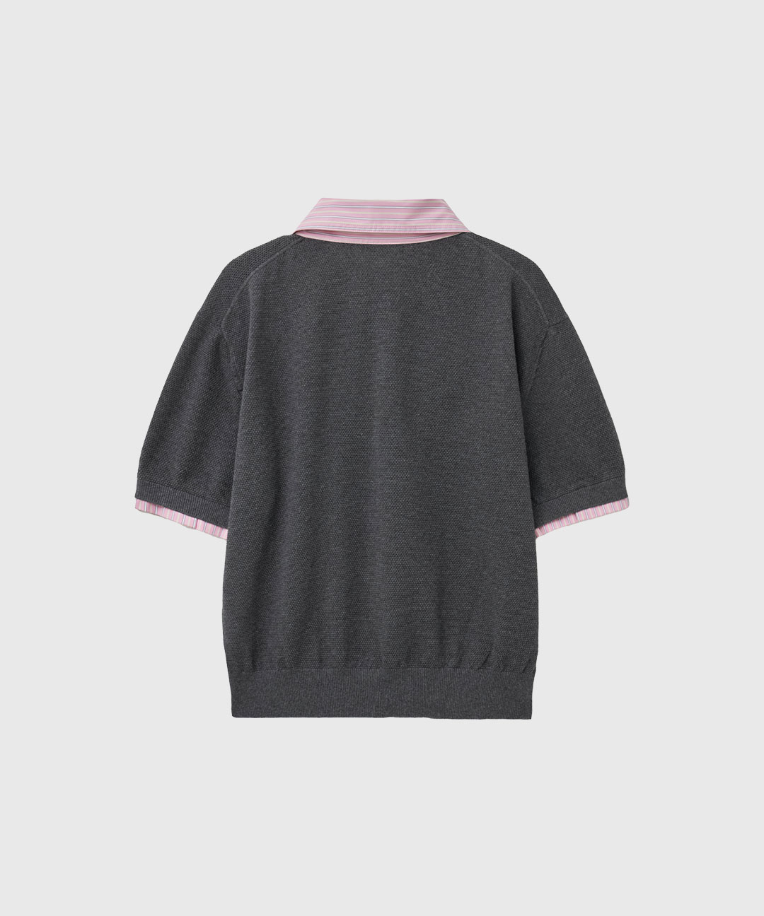 woman рубашка collar pique half knit [уголь]