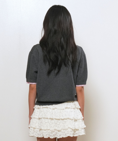 Shirt Collar Pique Half Knit [CHARCOAL] / GF2LKP531 thumbnail 8