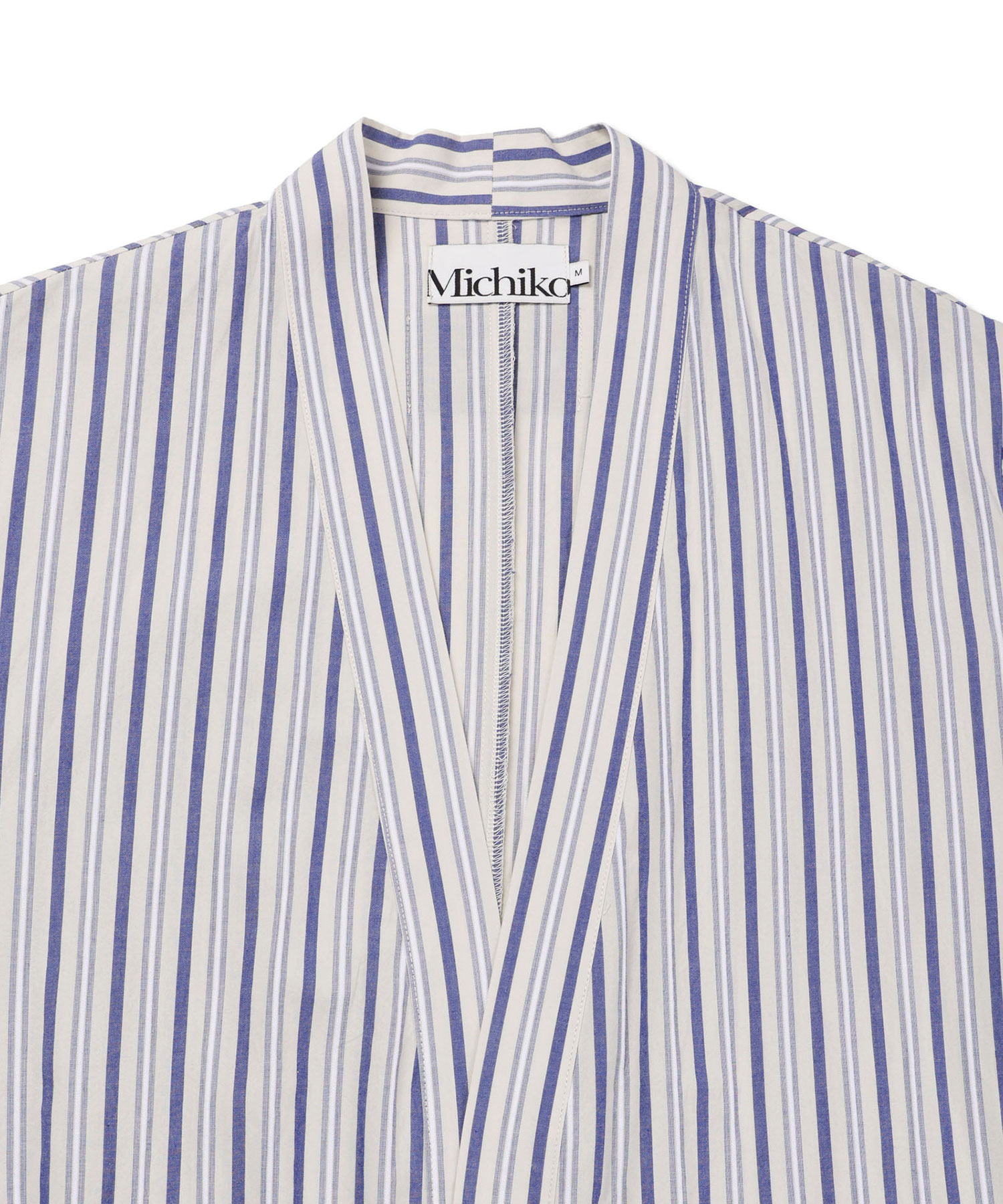 (Uni) полоса Cotton Pajama Robe Calm синий