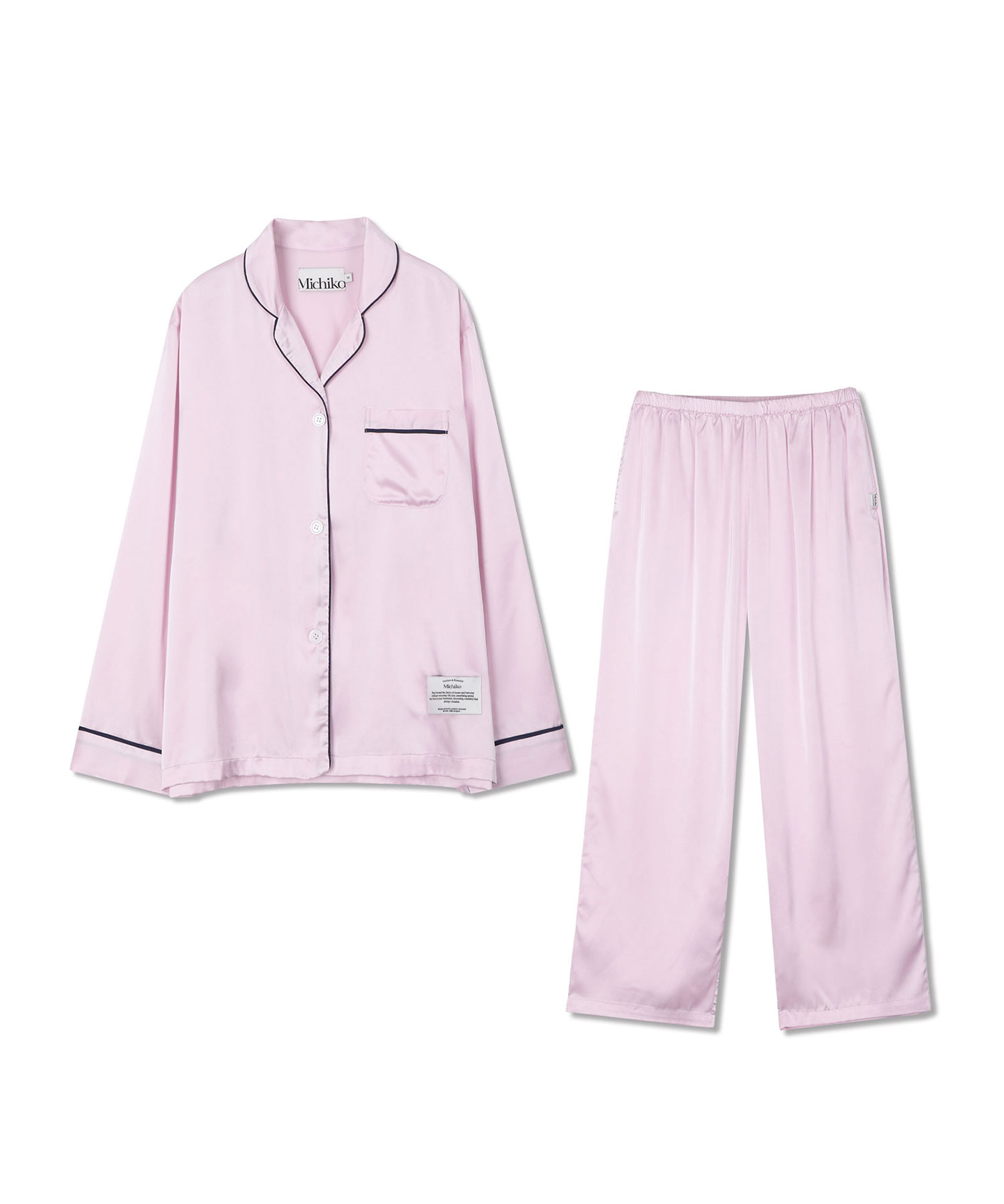 Glossy Silky Pajama Set Orchid розовый