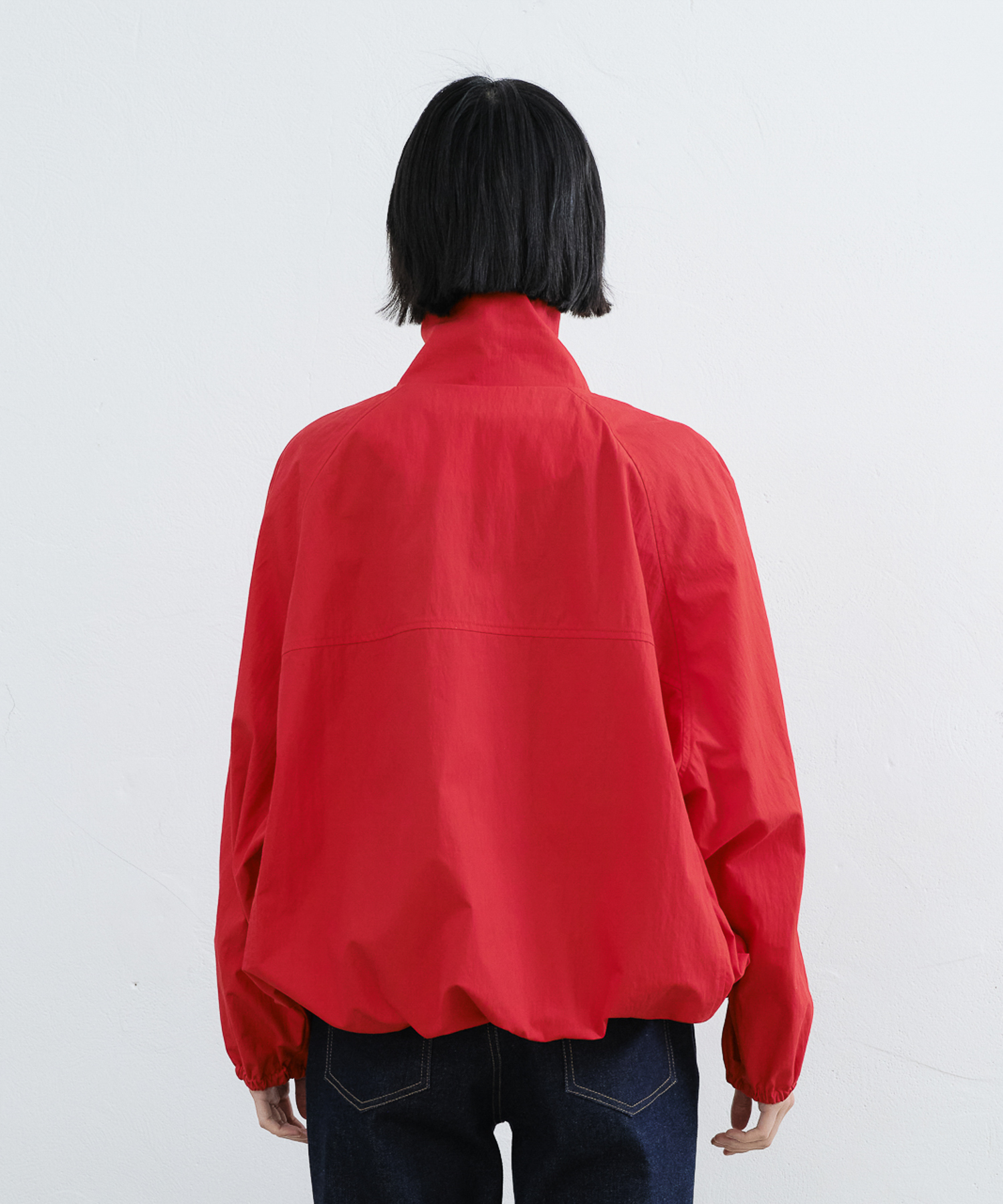 EYELET OVERSIZED HIGH NECK JUMPER (красный)