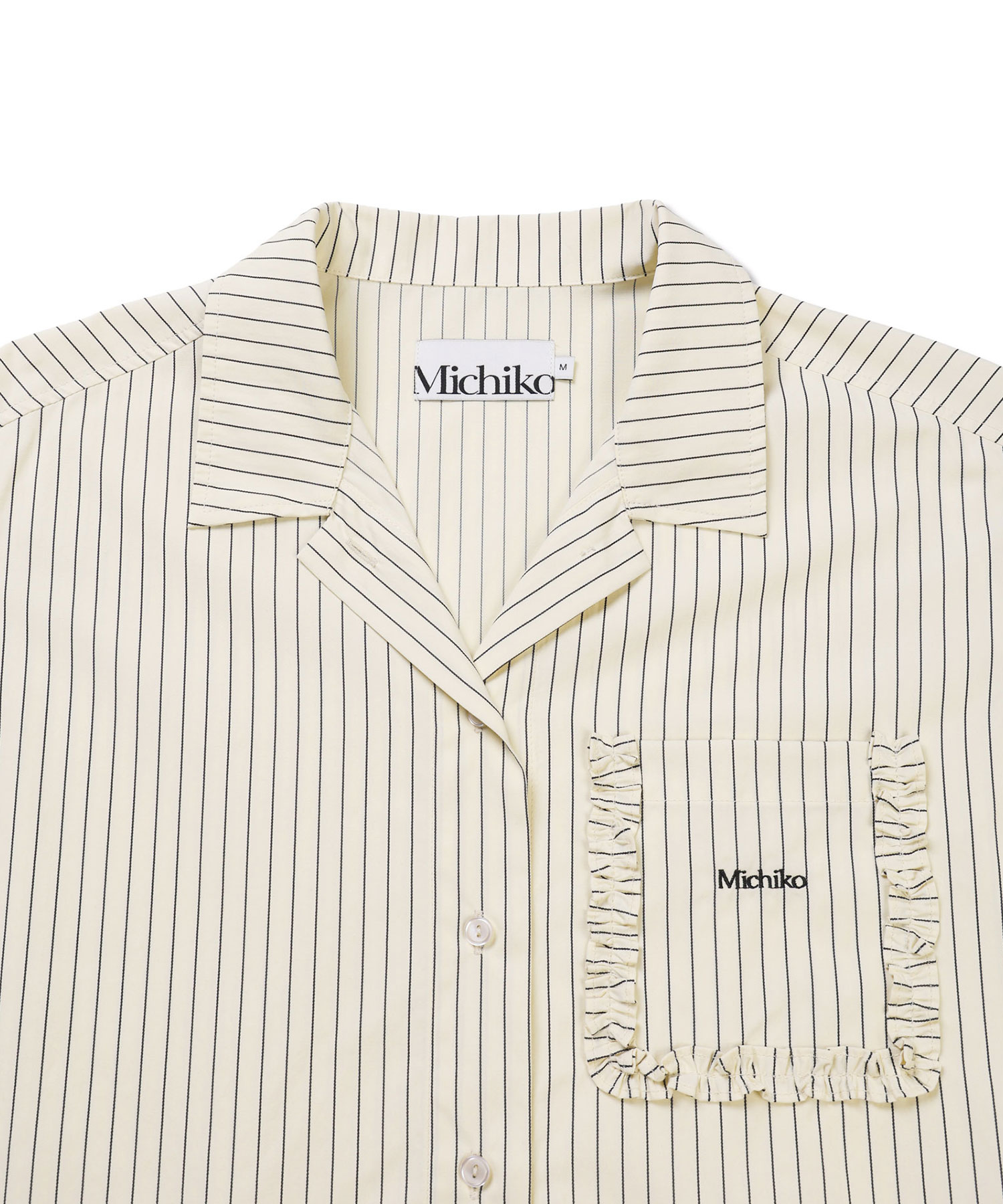 Ruffled карман Pajama Set Butter cream