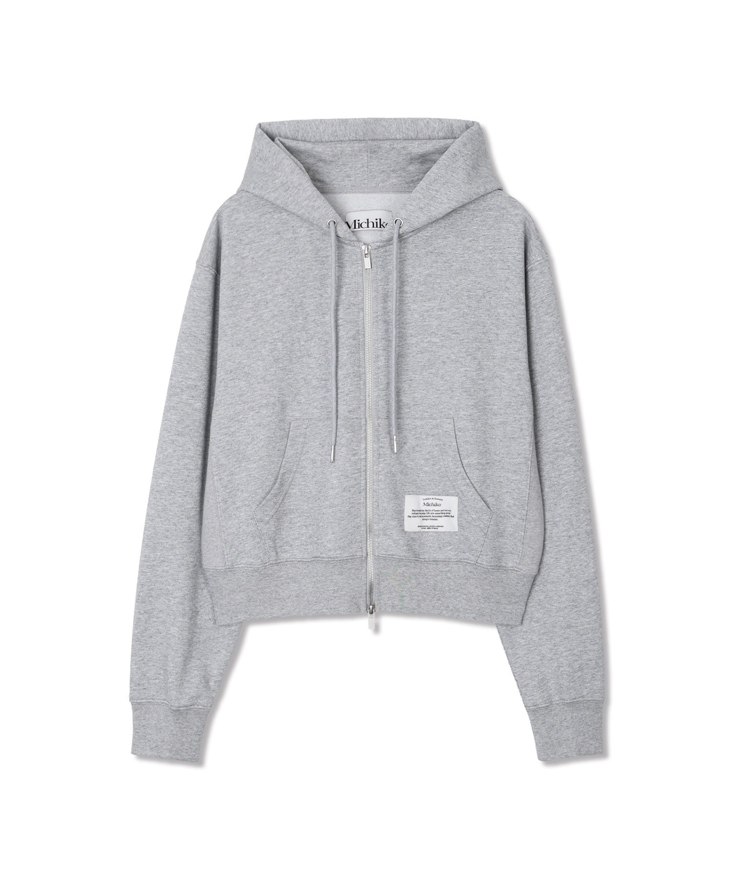 (Uni) Easy Cotton Hoody Zip-up Melange серый