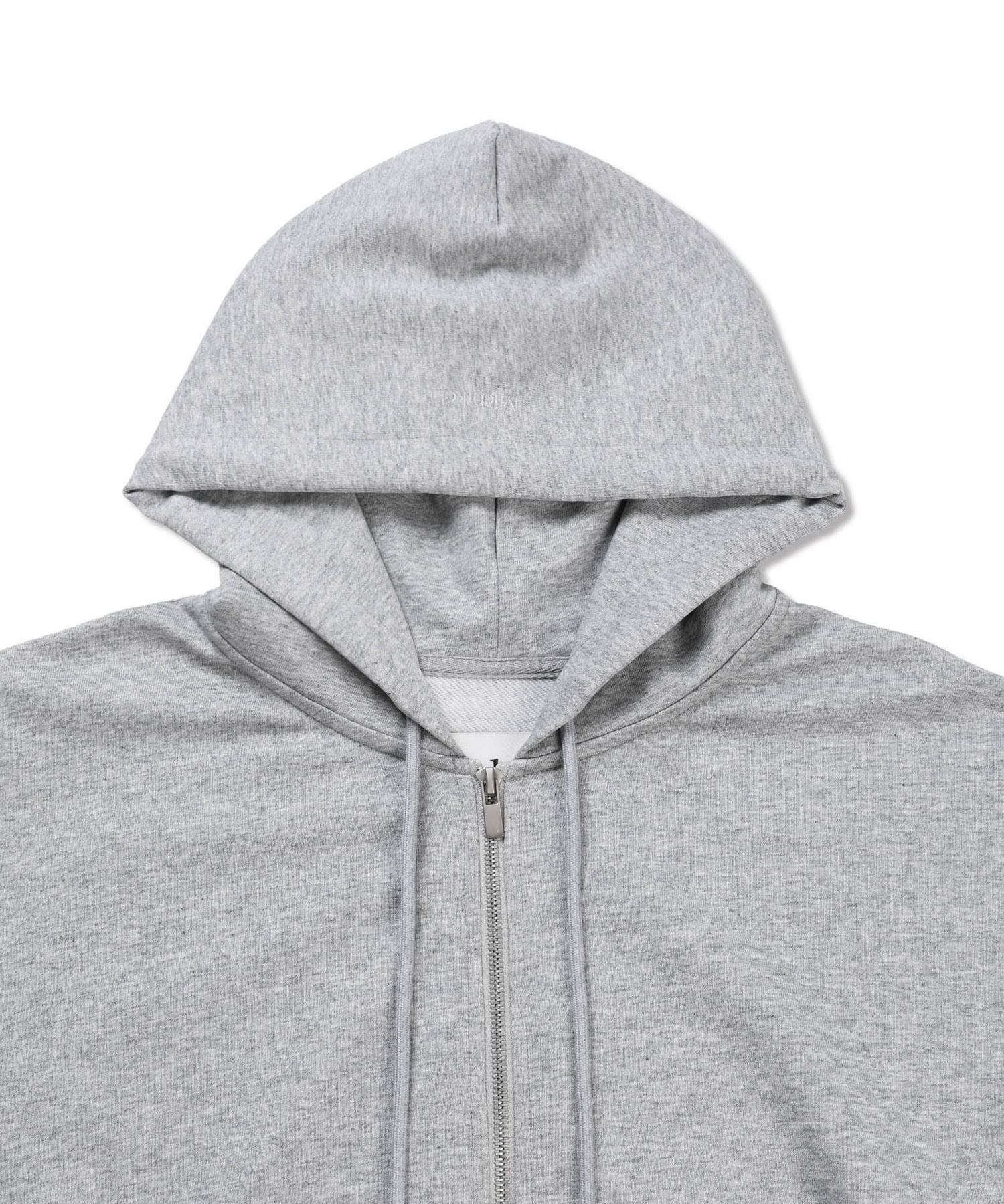 (Uni) Easy Cotton Hoody Zip-up Melange серый