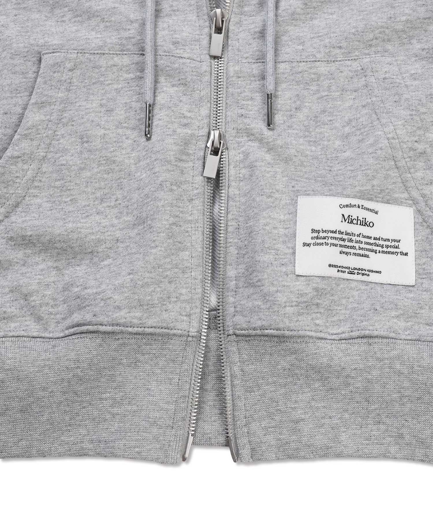 (Uni) Easy Cotton Hoody Zip-up Melange серый