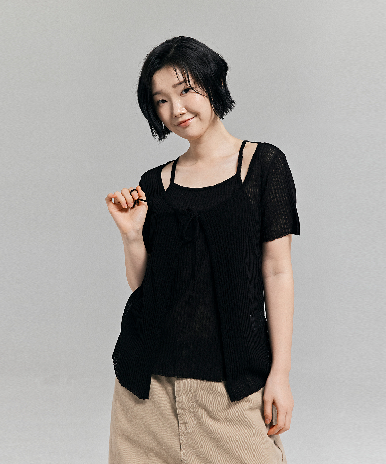 LYARD SETUP KNIT CARDIGAN чёрный