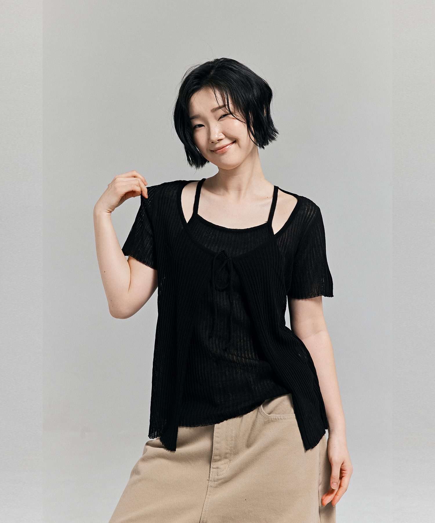 LYARD SETUP KNIT CARDIGAN чёрный
