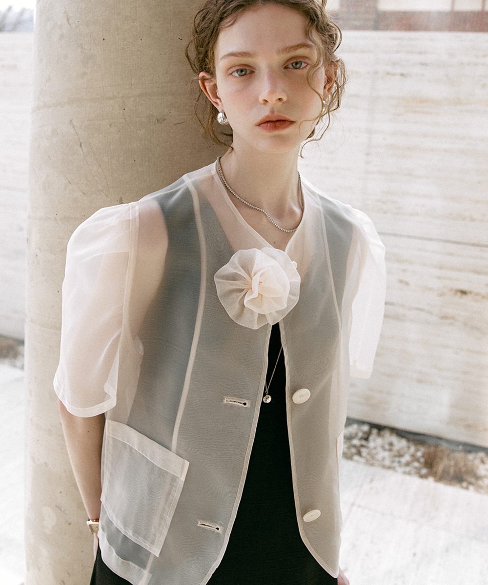 ROSE SEE-THROUGH JACKET_BEIGE