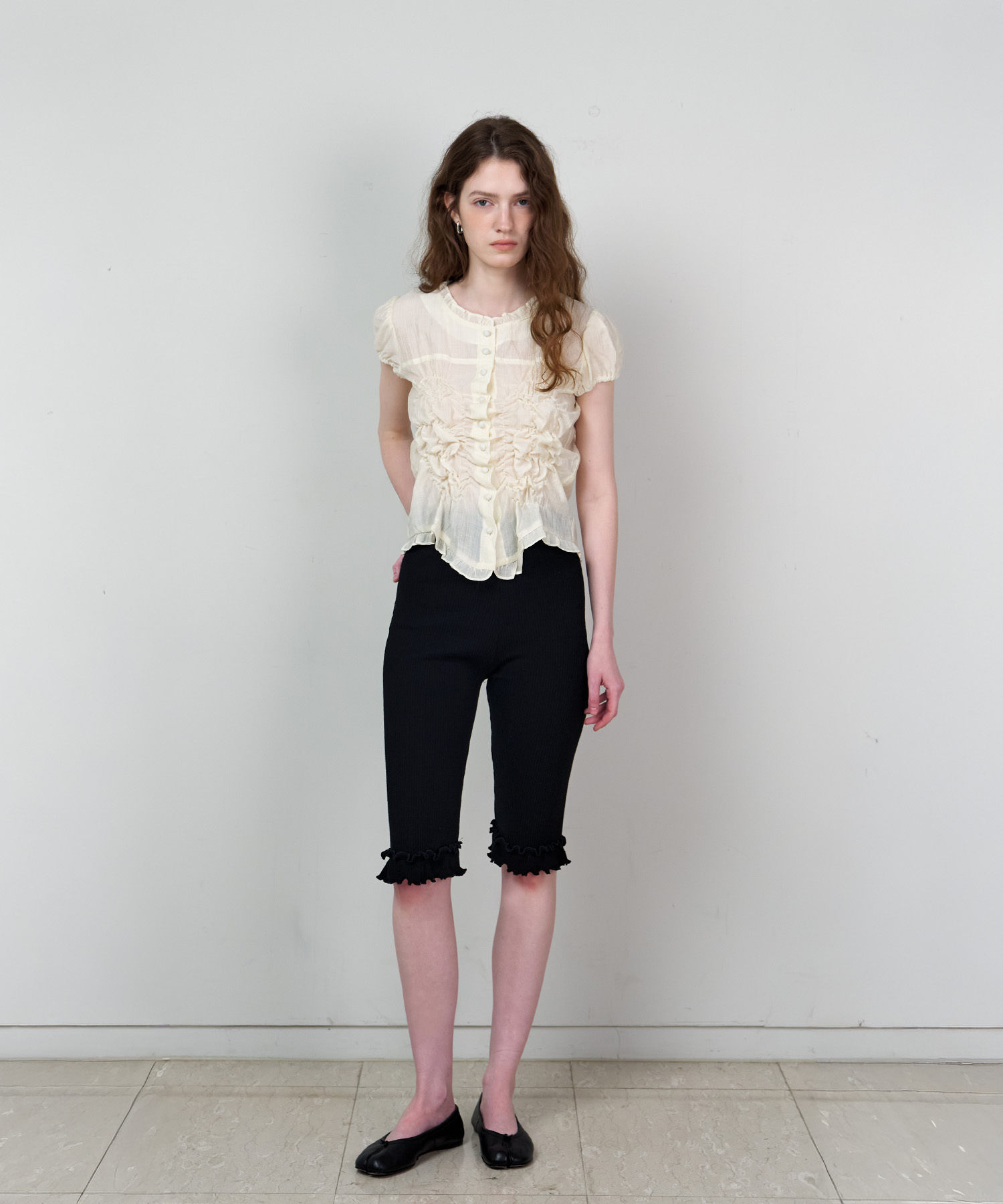 Frill Banding Capri Pants_2 Color
