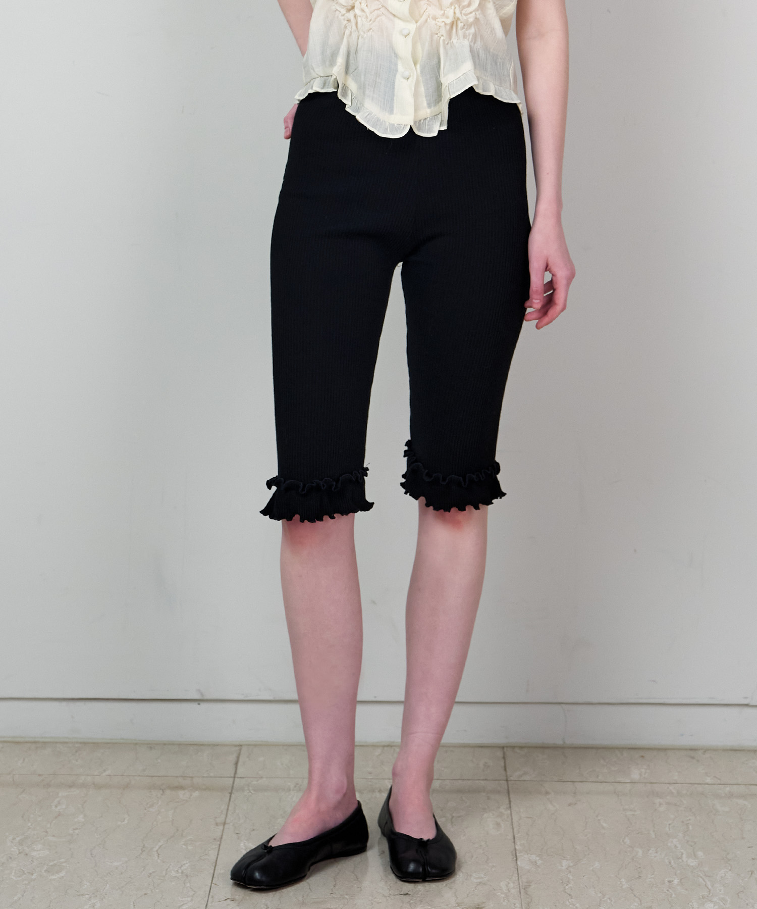 Frill Banding Capri Pants_2 Color