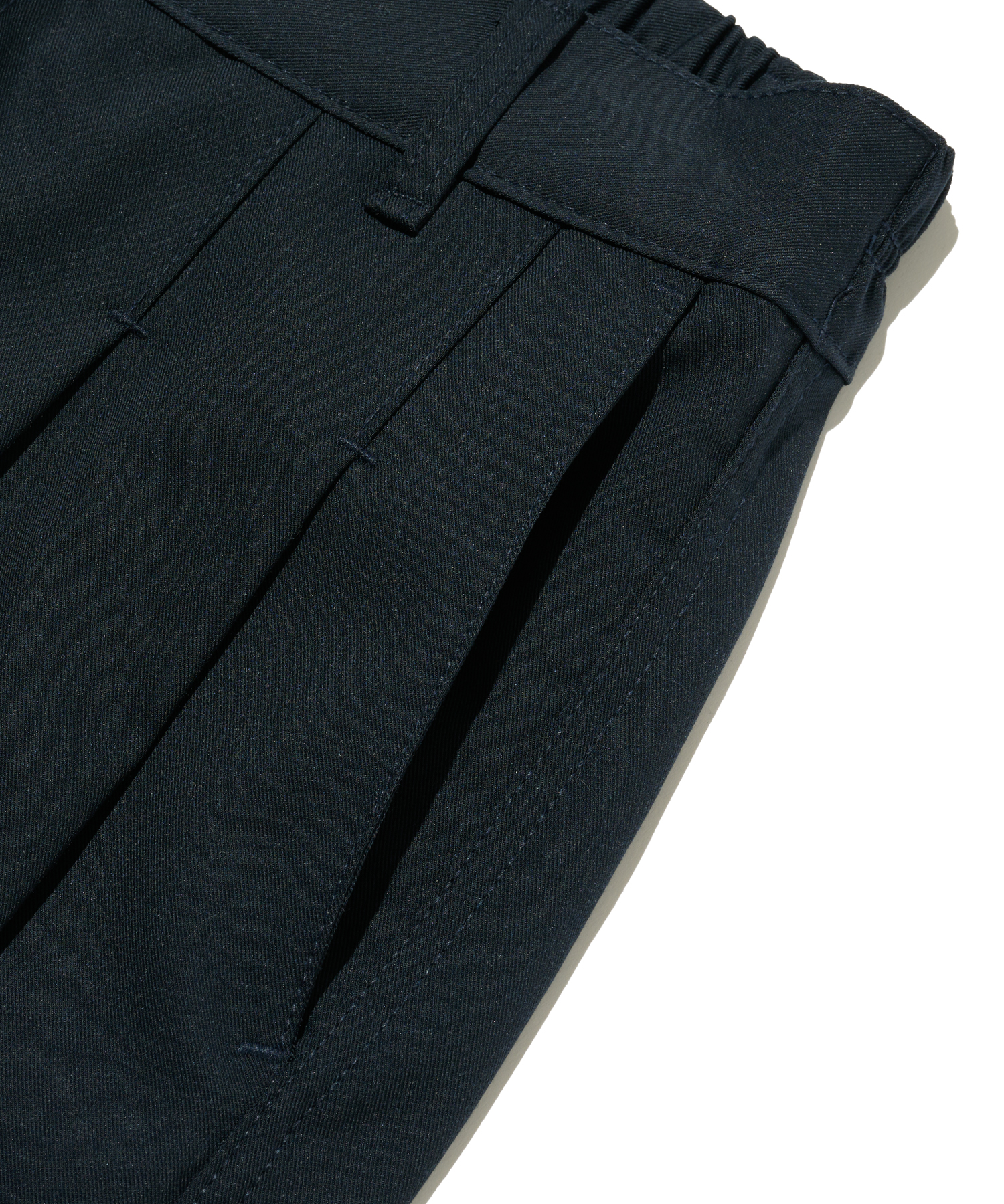 Широкие брюки слаксы с двумя защипами (Navy)