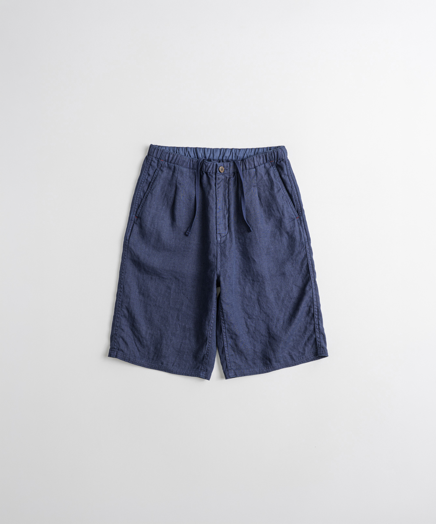 DYED LINEN EASY 1/2 TROUSERS indigo
