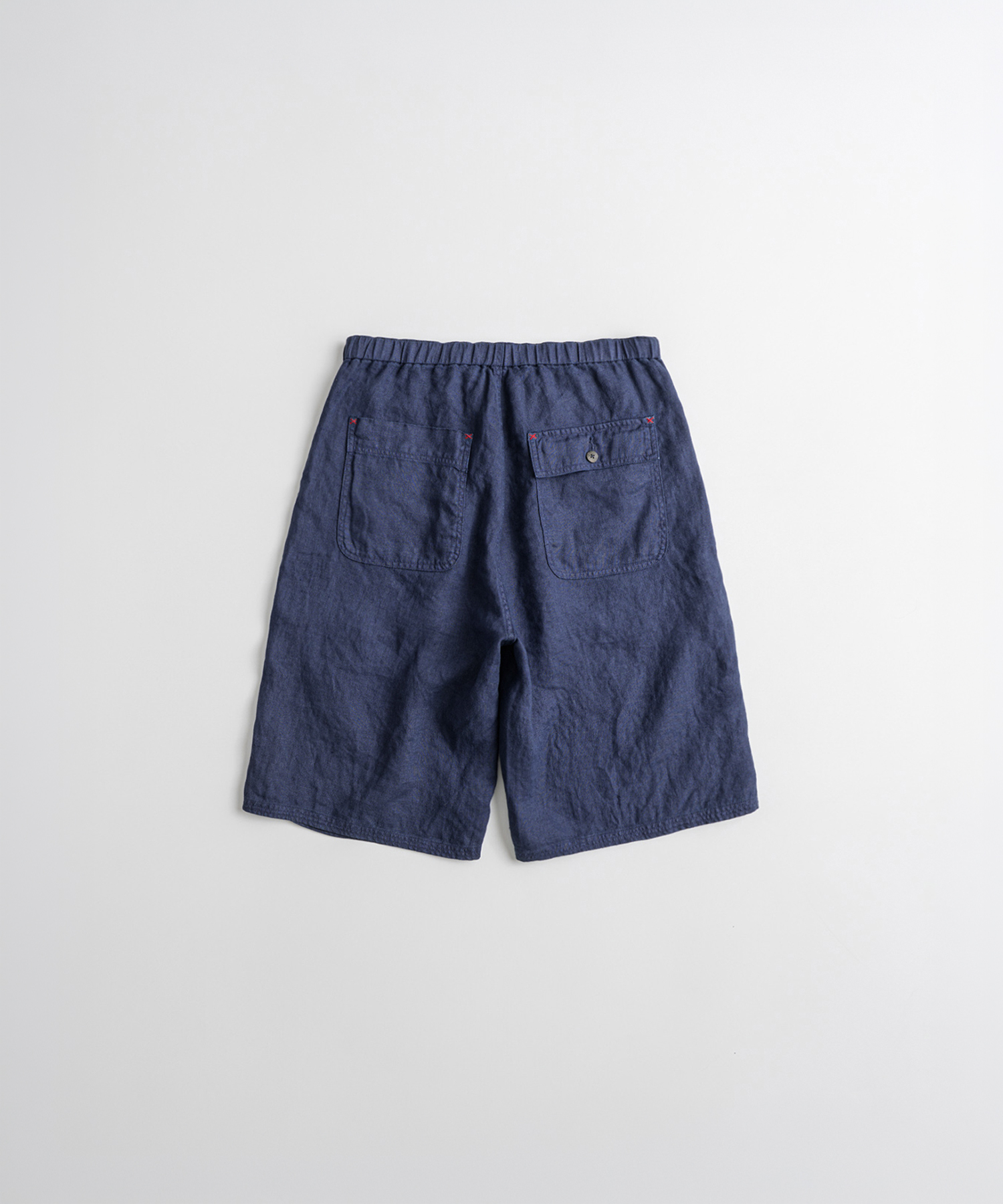 DYED LINEN EASY 1/2 TROUSERS indigo