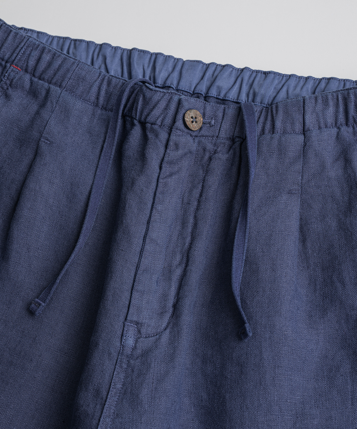 DYED LINEN EASY 1/2 TROUSERS indigo