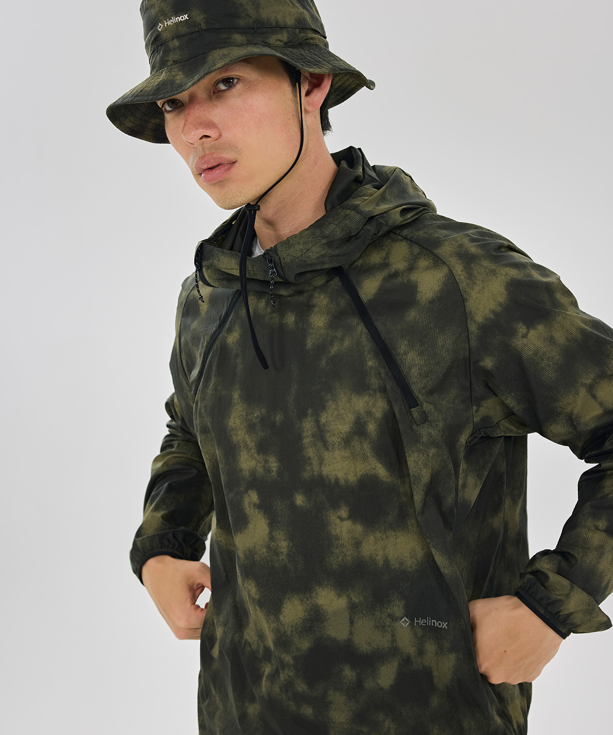 Легкий анорак с принтом natural camo_Khaki