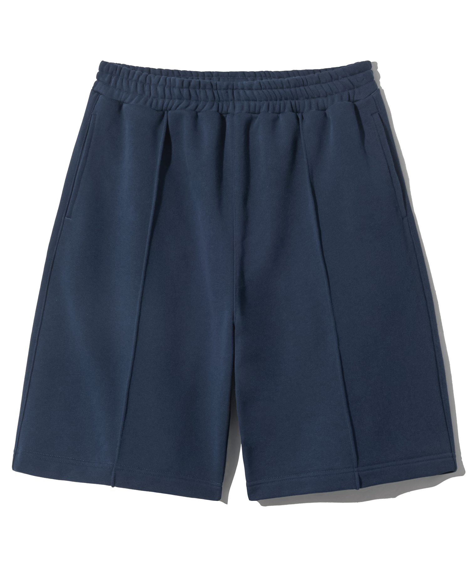 Pintuck Training Sweat Shorts-Navy
