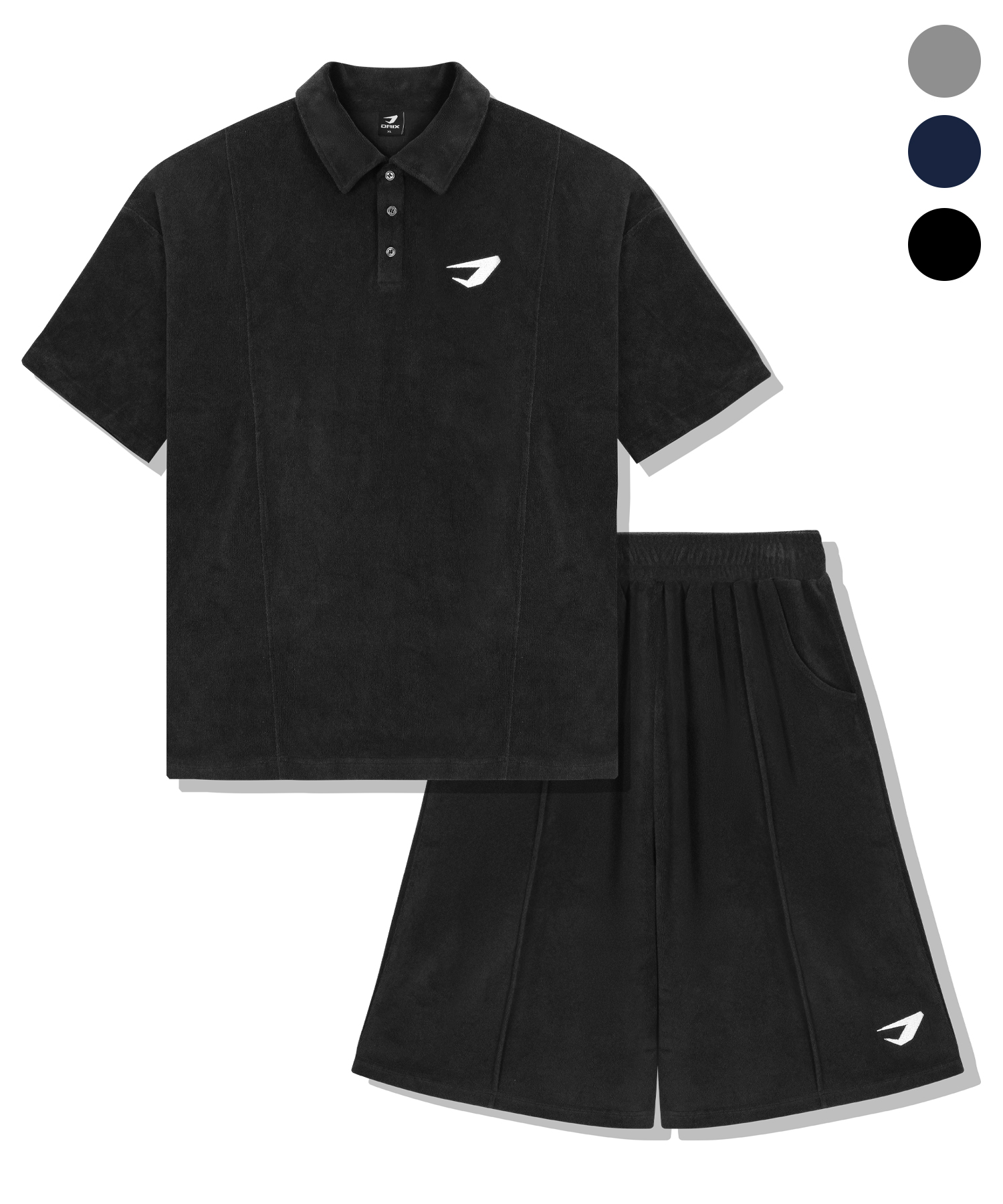 [SET-UP] SOFT COLLAR T-SHIRTS & SHORTS_3color