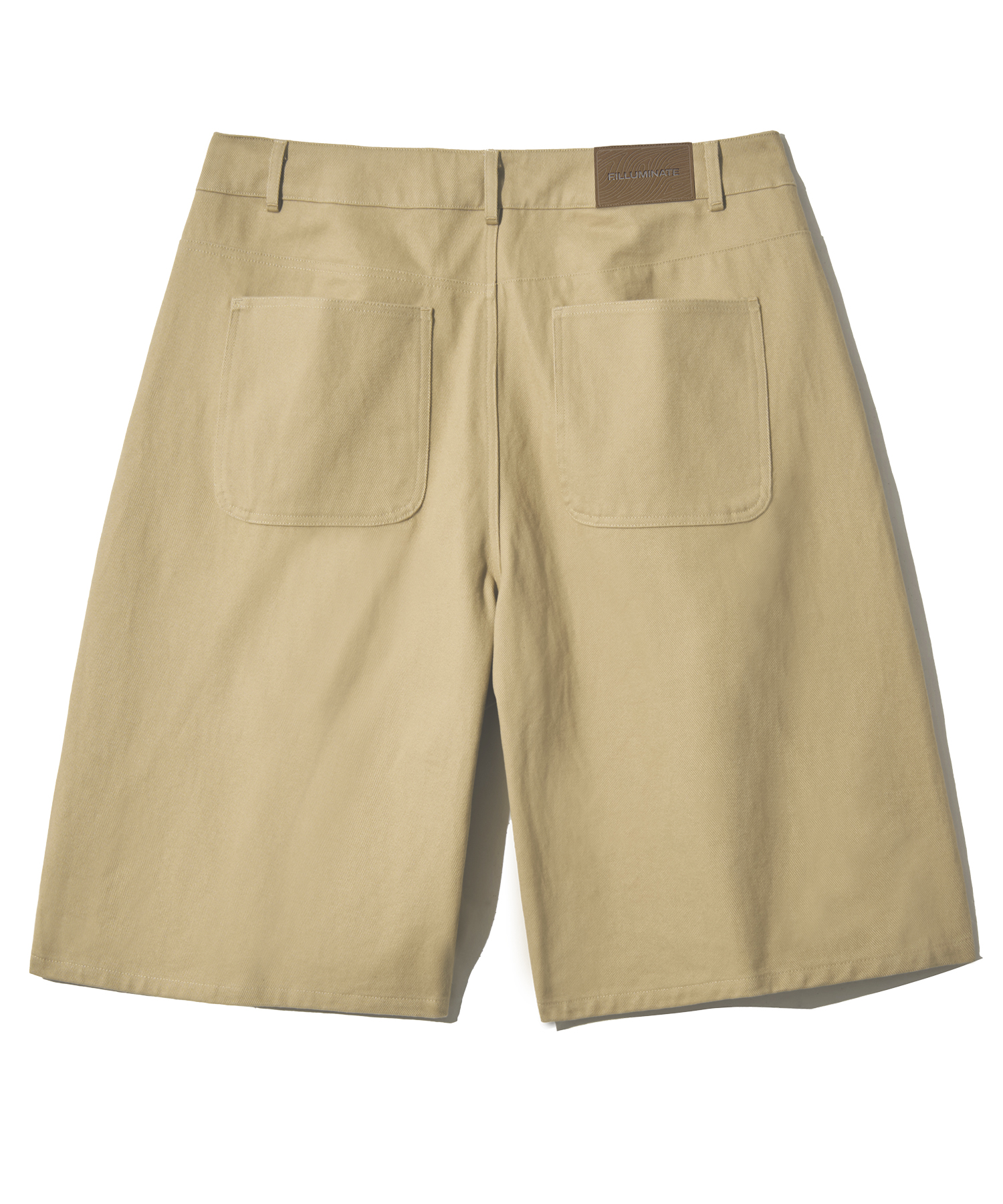 Twill Cotton Bermuda Shorts-Beige