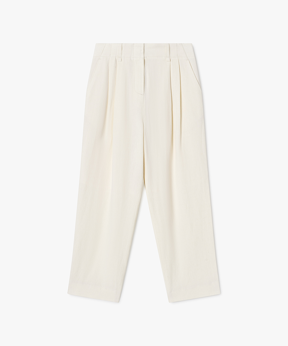 Classic crop linen slacks_2color