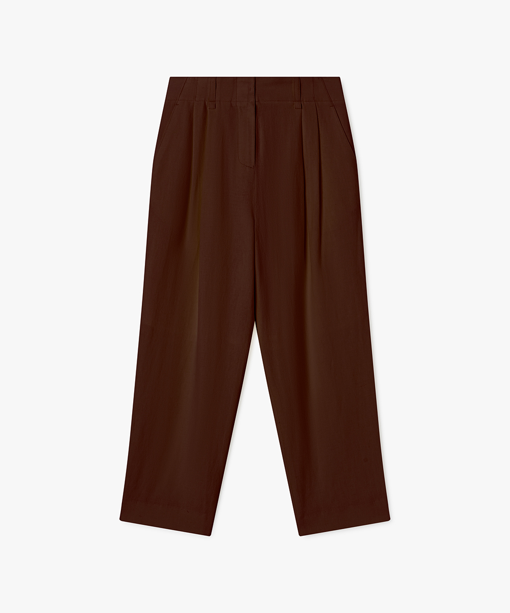 Classic crop linen slacks_2color