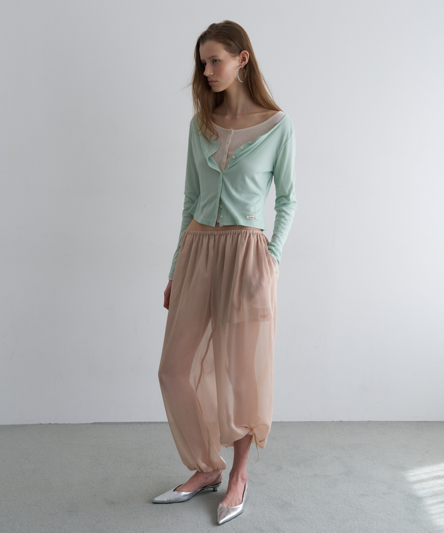 WIDE NECK MINI CARDIGAN_MINT