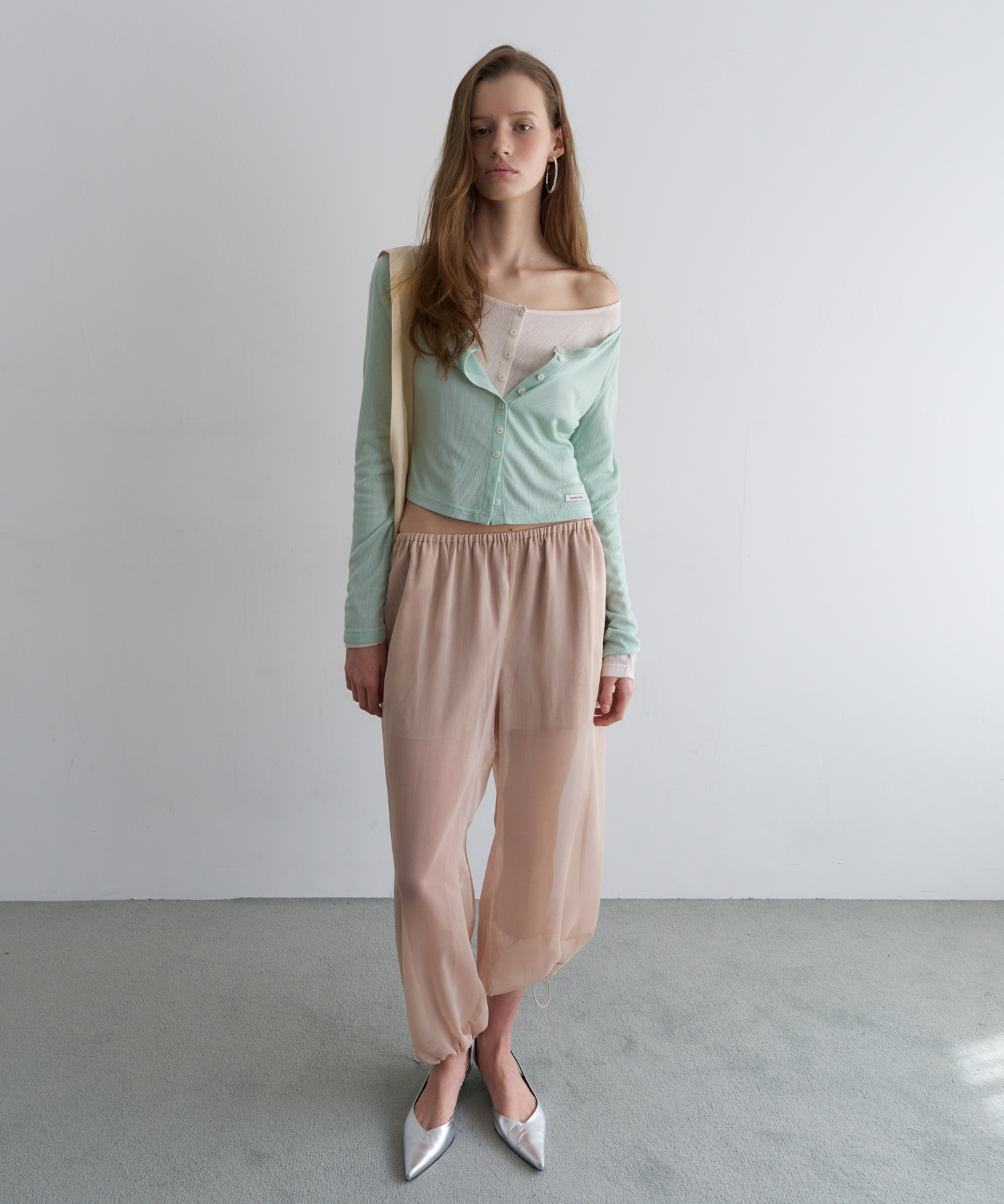 WIDE NECK MINI CARDIGAN_MINT