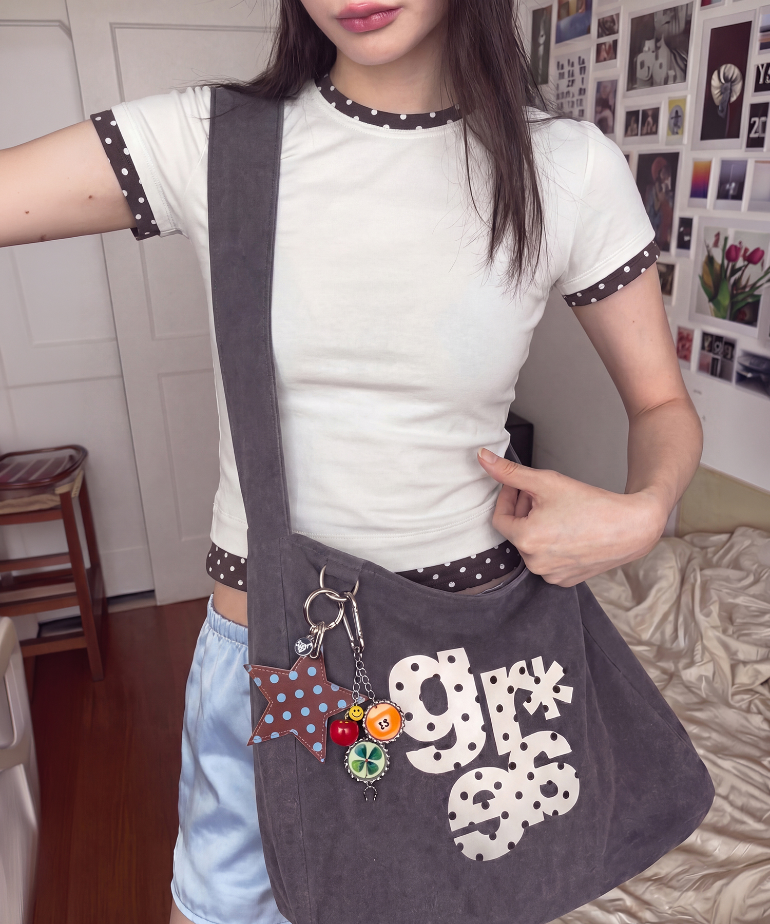Сумка кросс-боди GRAE-S DOT из канваса Black