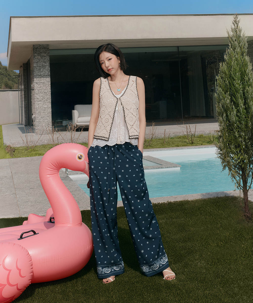 Жилет с вышивкой кроше 26SS DAZE DAYZ Collaboration