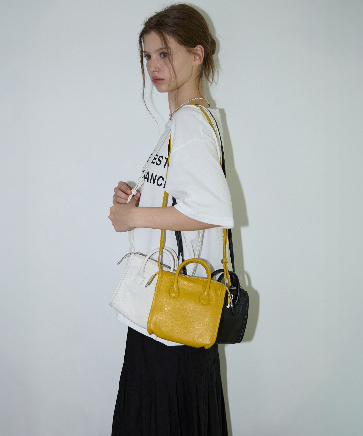 Handle strap leather Bag