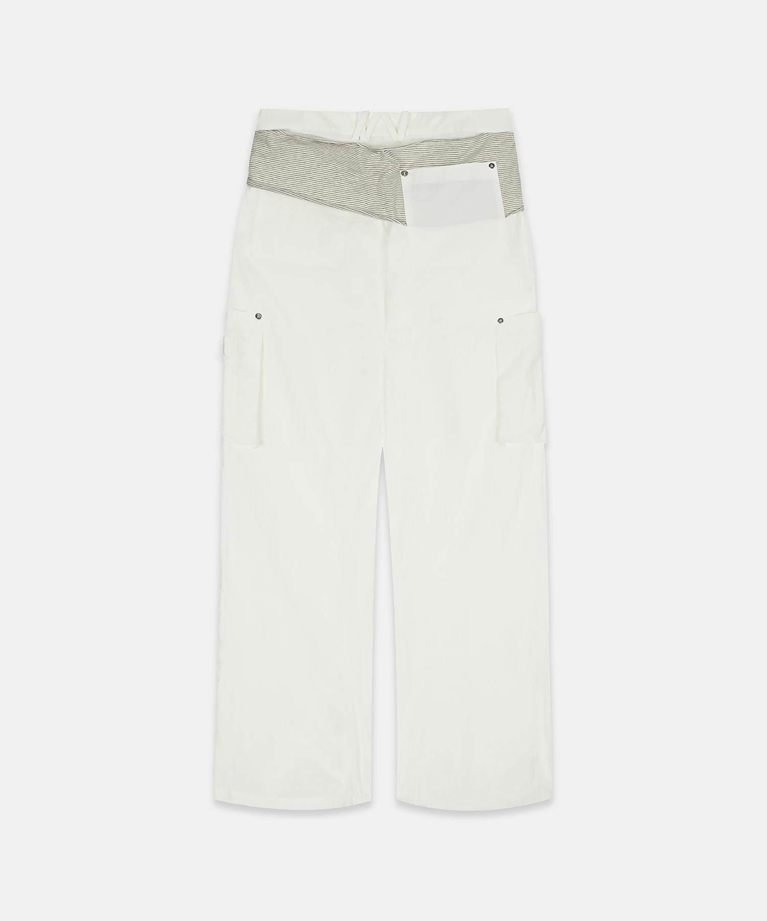 MIXED LAYERED TIE JOGGER PANTS (UNISEX) IVORY