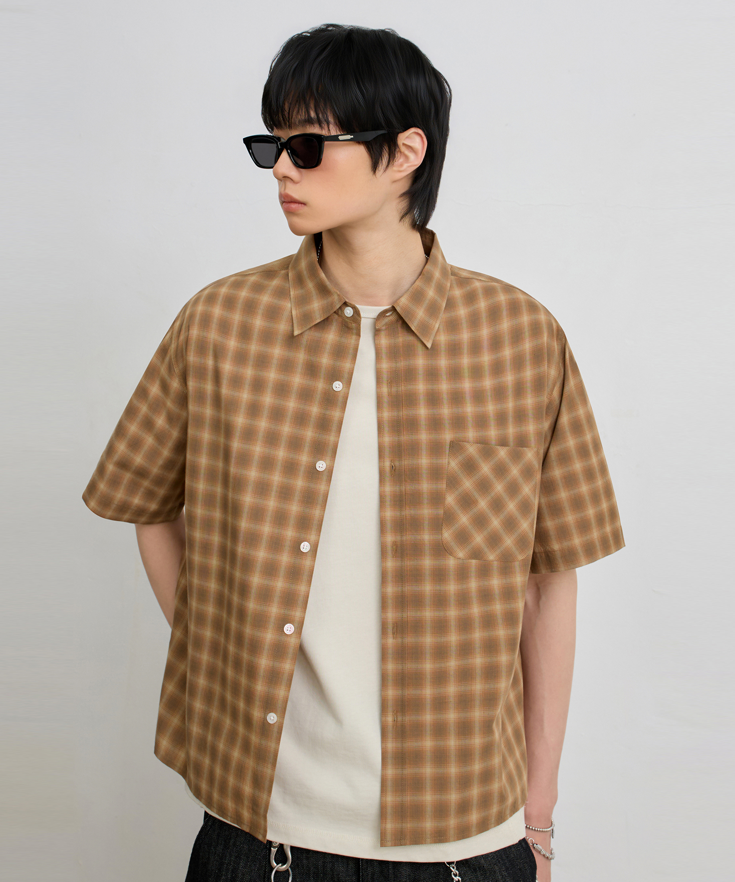 ©EVERYONE’S SEMI CROP CHECK SHIRT_HALF 9 COLOR