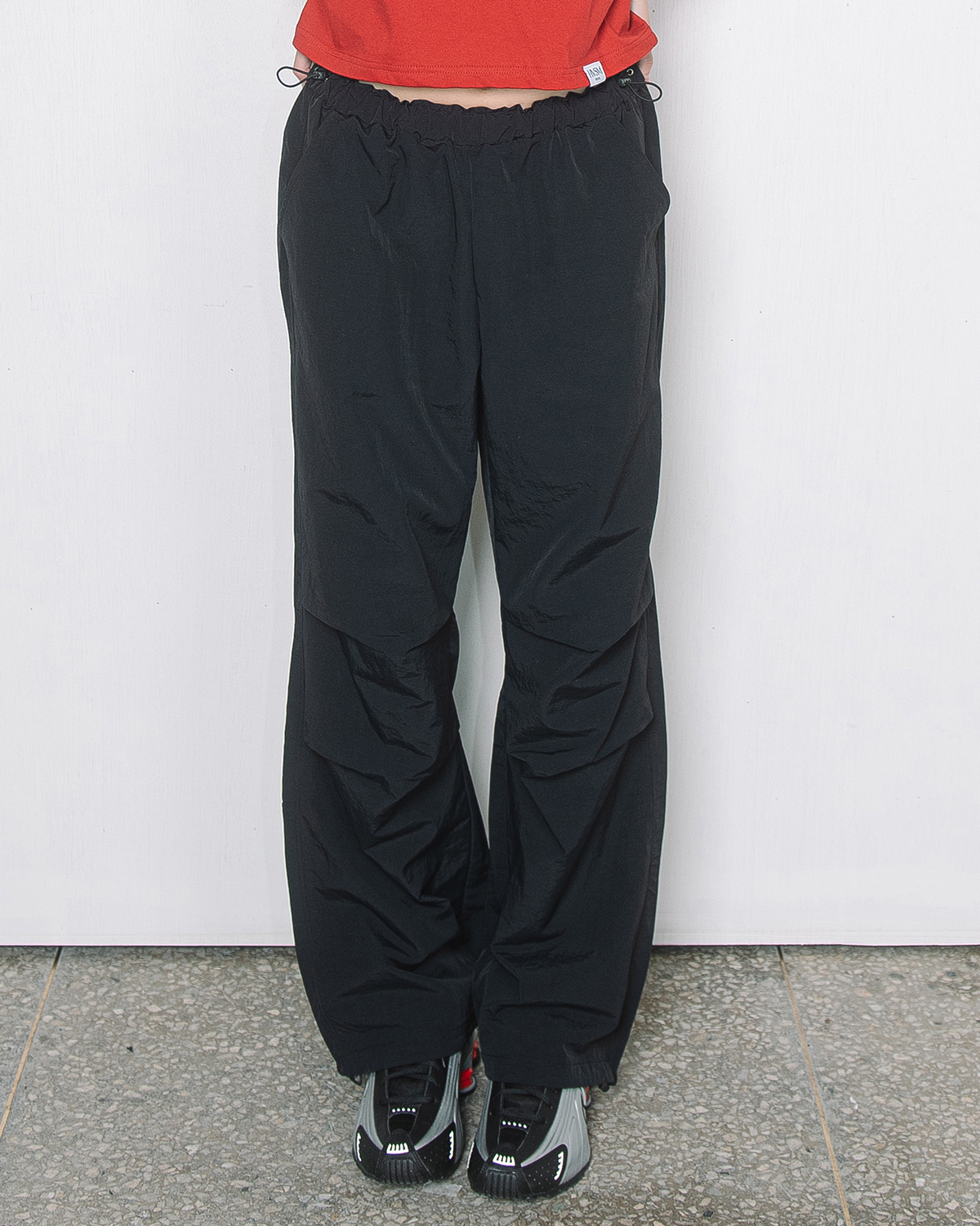 NYLON PARACHUTE PANTS(BLACK)