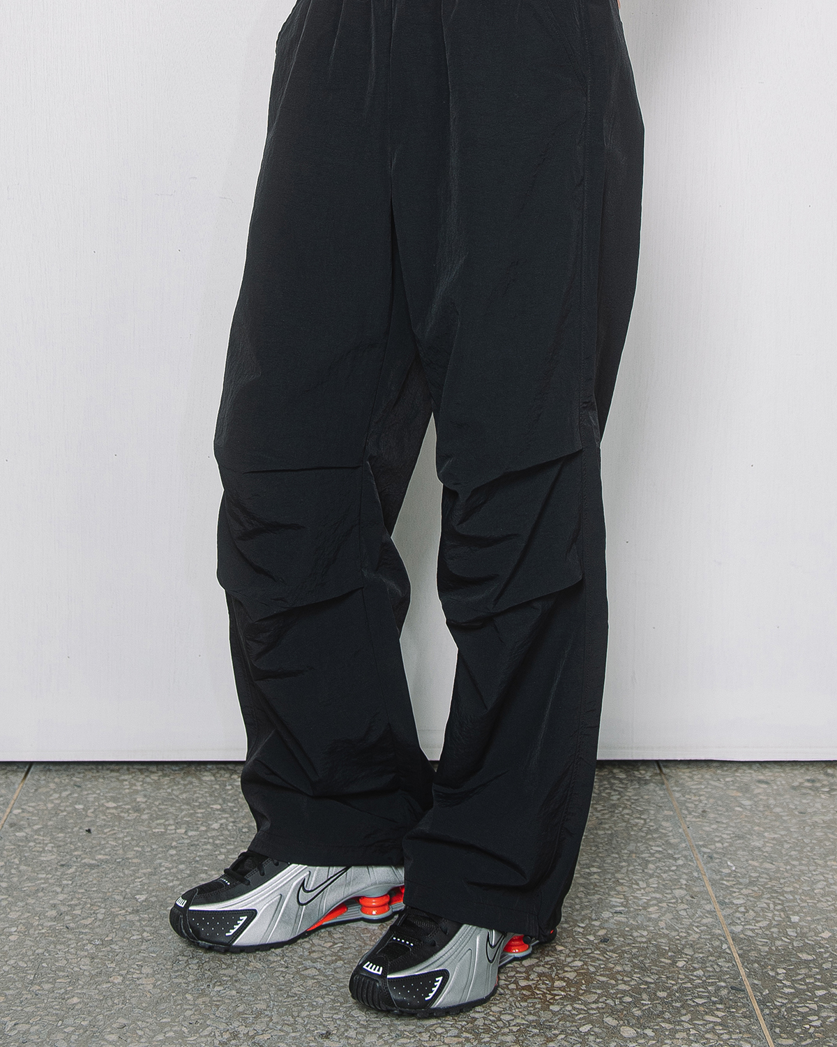 NYLON PARACHUTE PANTS(BLACK)