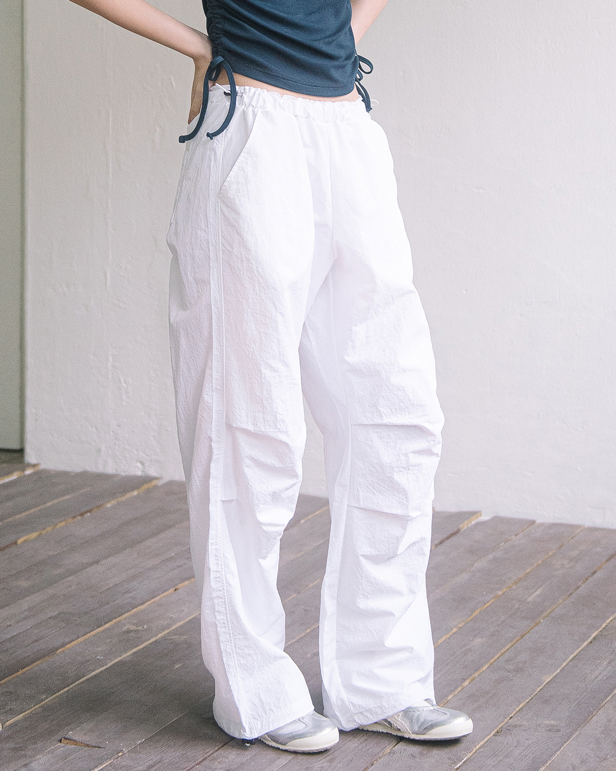 NYLON PARACHUTE PANTS(WHITE)