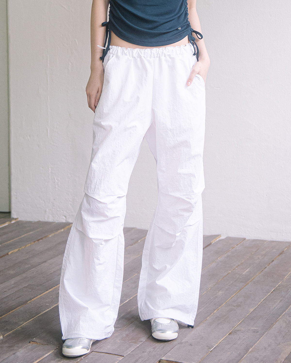 NYLON PARACHUTE PANTS(WHITE)